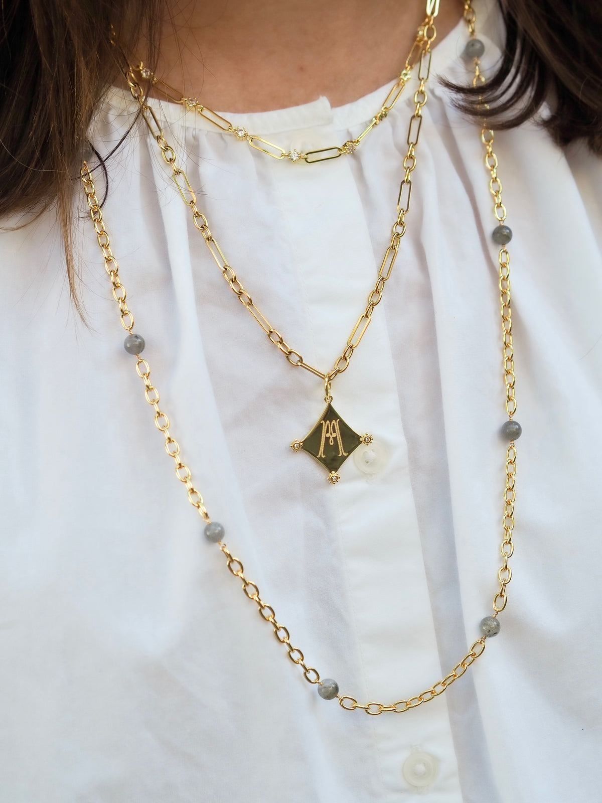 Goldbug Collection Twiggy Paperclip Chain Necklace 18"