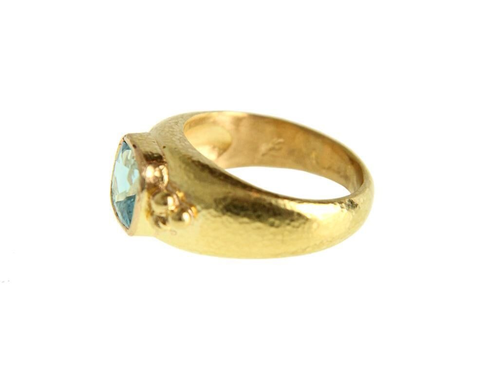 Elizabeth Locke Aquamarine Bombe Ring