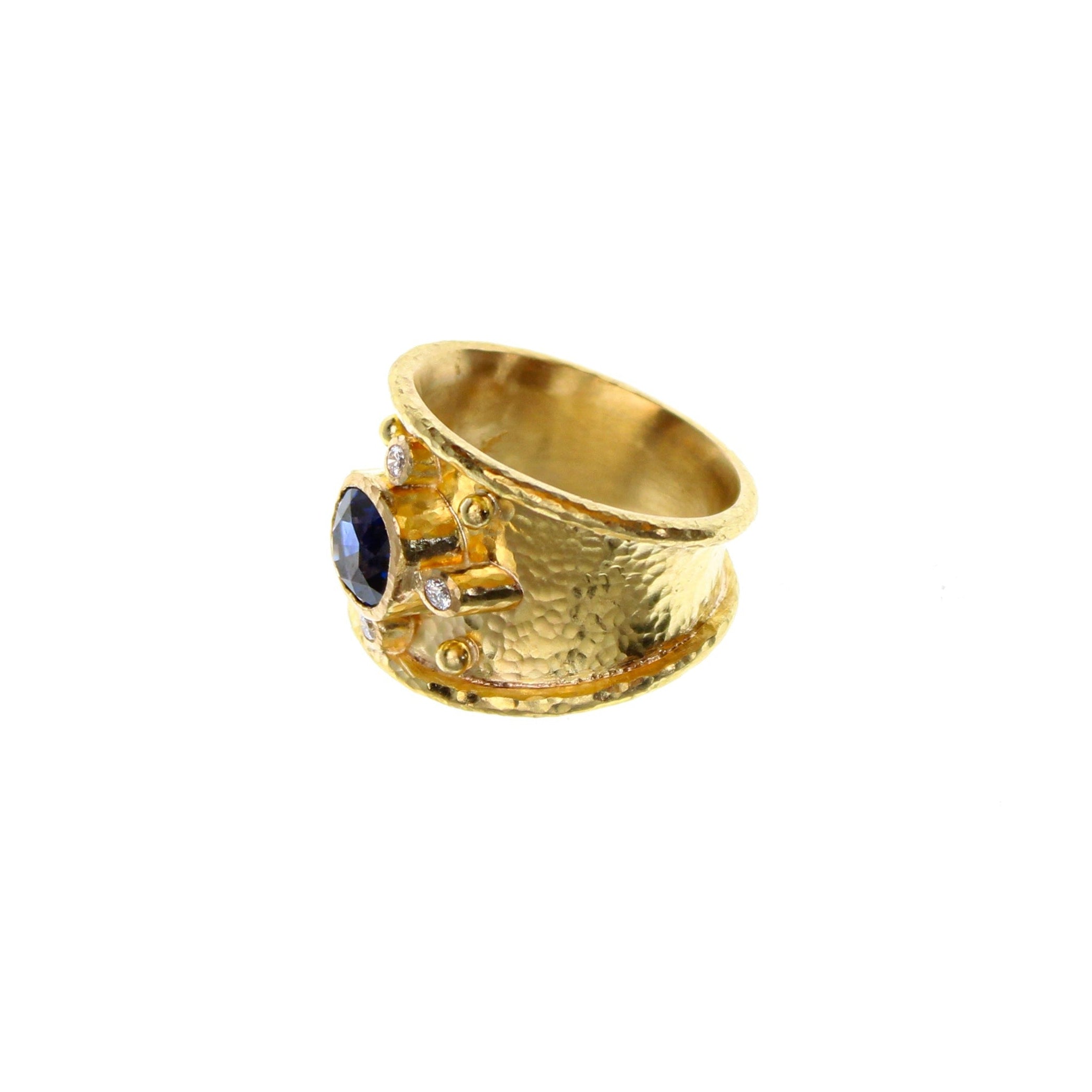 Elizabeth Locke Blue Sapphire & Diamond Cigar Band