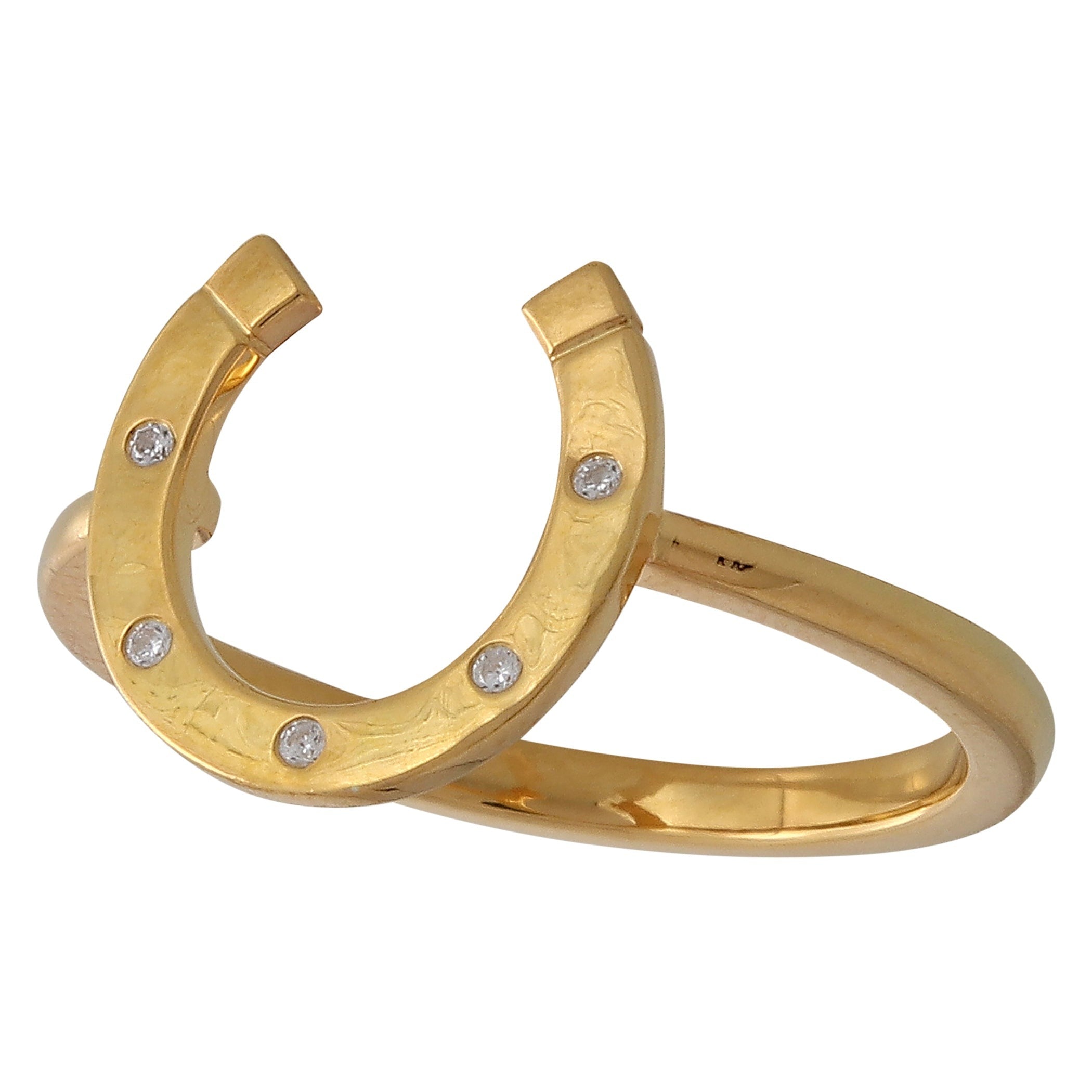 Diamond Accent 14K Yellow Gold Horseshoe Ring