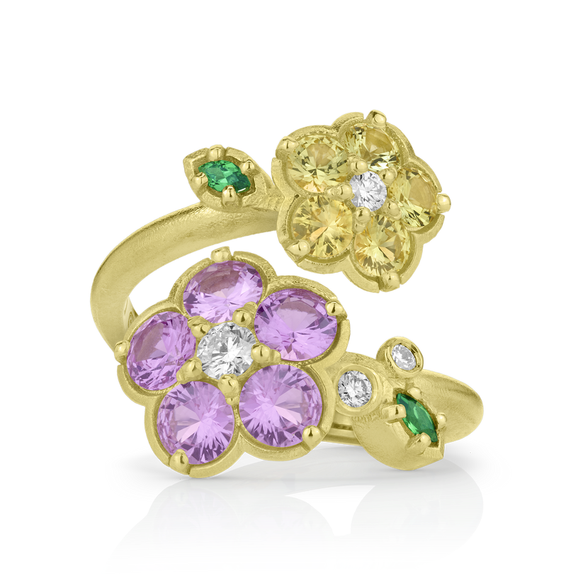 Paul Morelli Yellow & Pink Sapphire Wild Child Bypass Ring