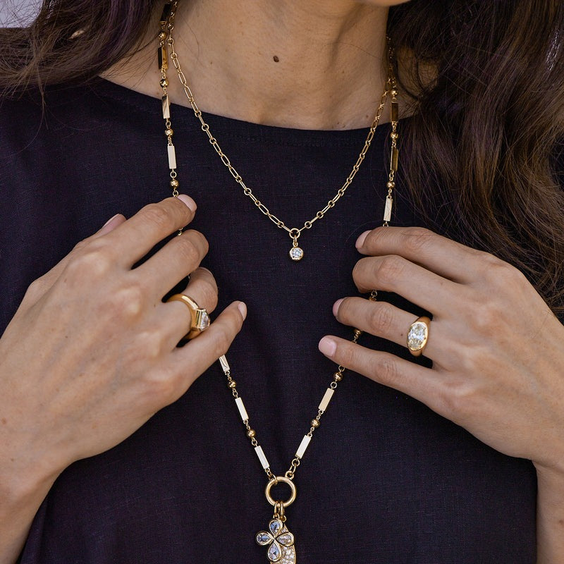 Single Stone Randi Drop Necklace