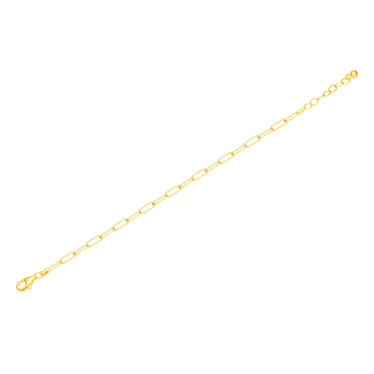 Charles Garnier Gold-Plated Sterling Silver Diamond-Cut 3mm Paperclip Chain Bracelet