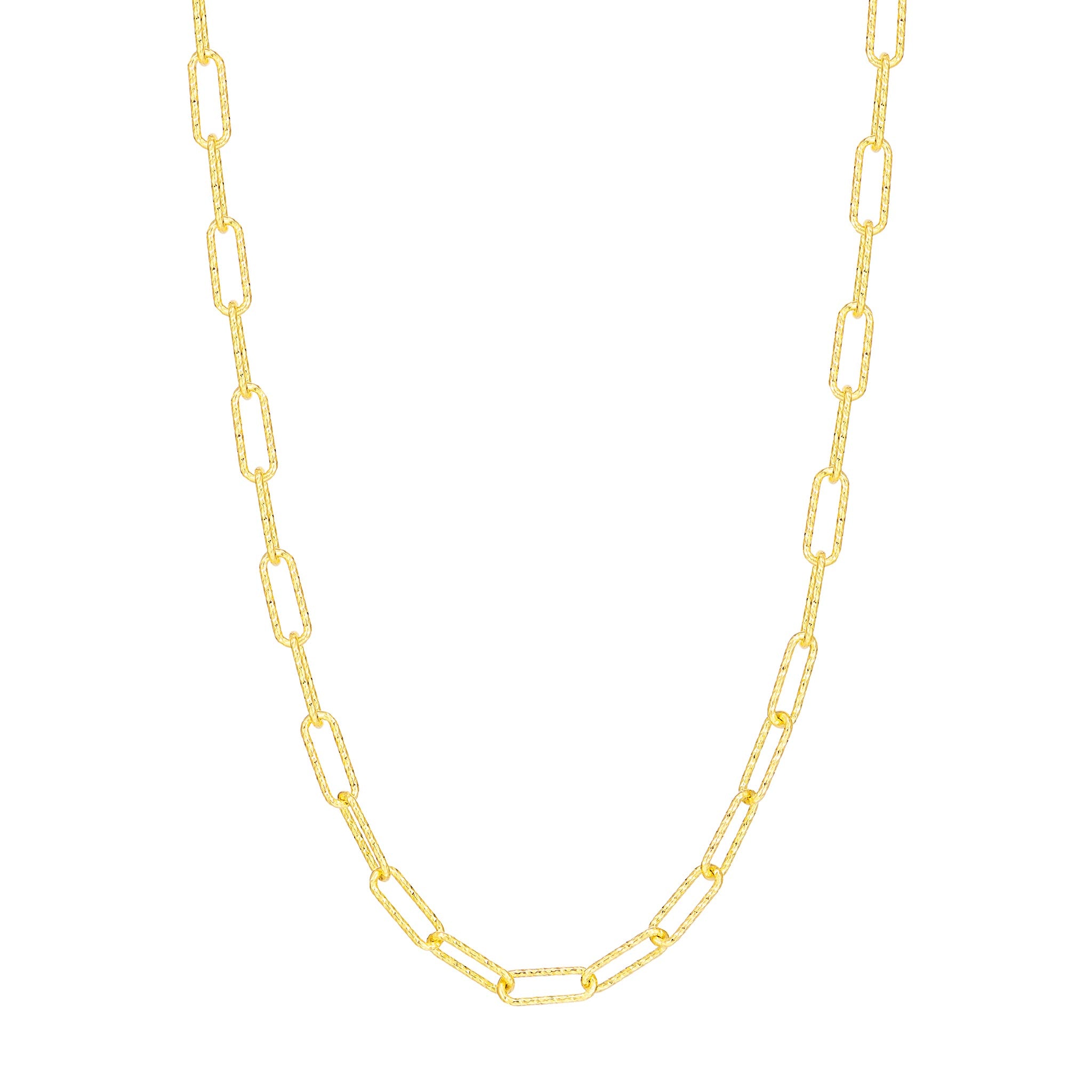 Charles Garnier Gold-Plated Sterling Silver Diamond-Cut 3mm Paperclip Chain Necklace 17"