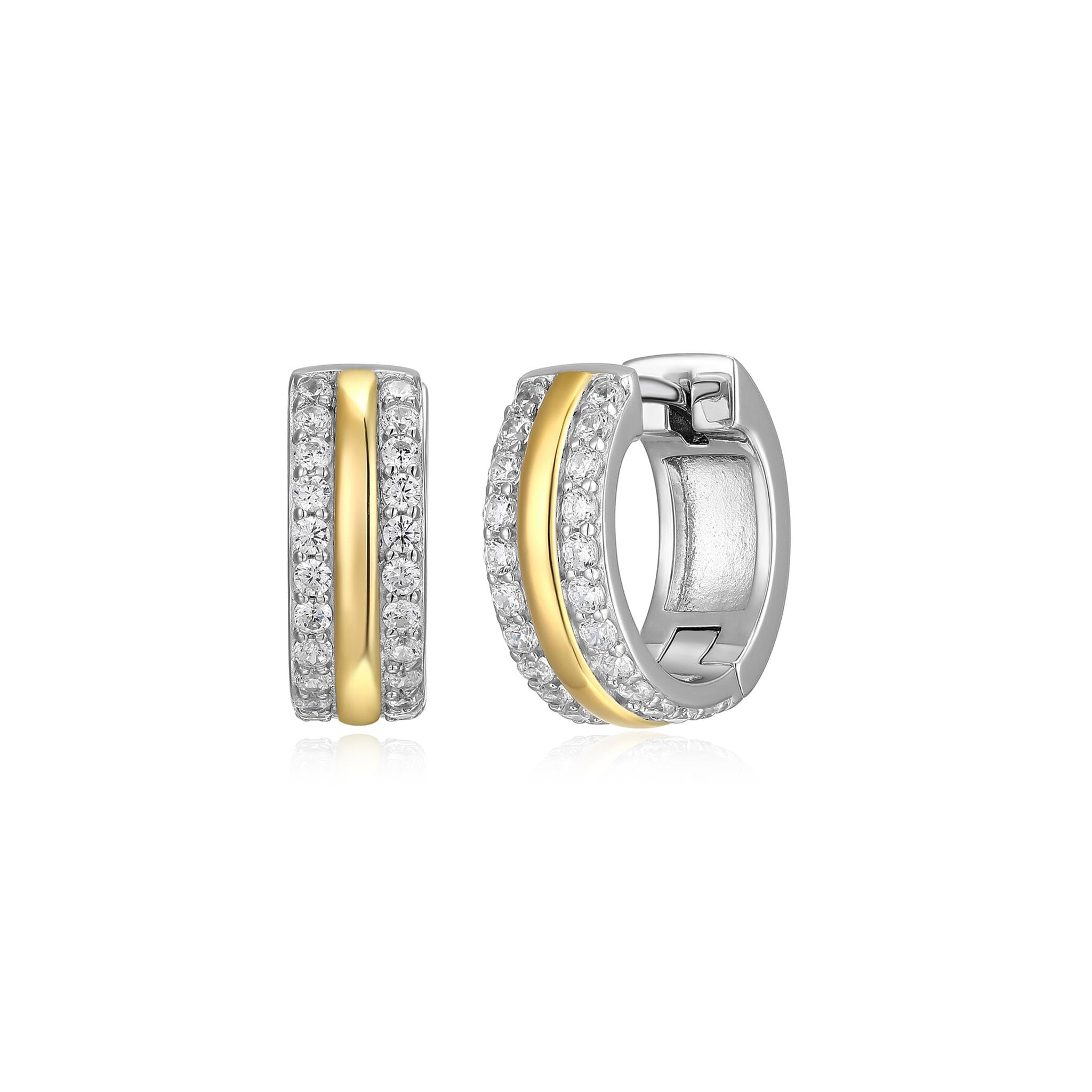 Charles Garnier CZ Gold-Plated Silver Huggie Hoop Earrings