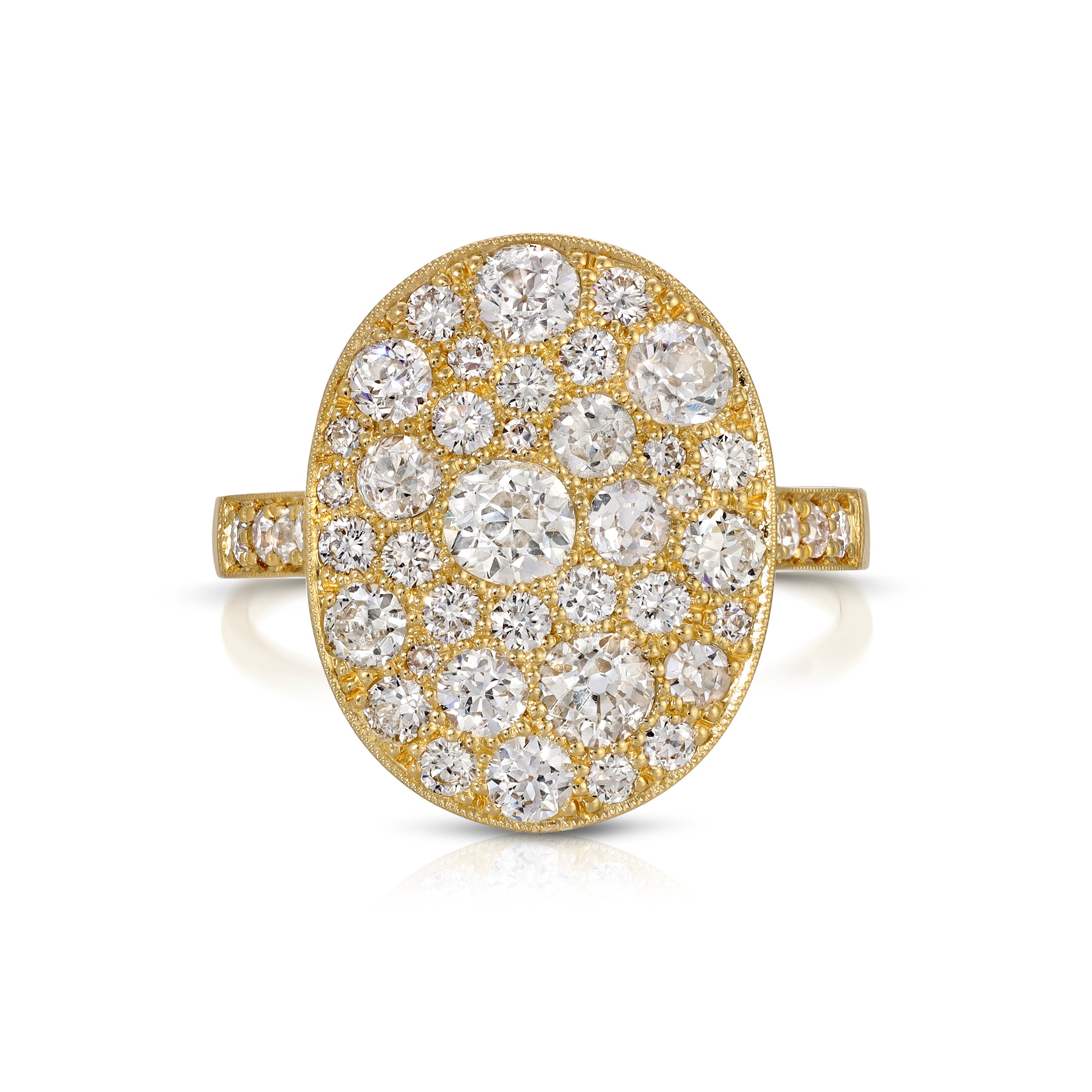 Single Stone Oval Cobblestone Ring