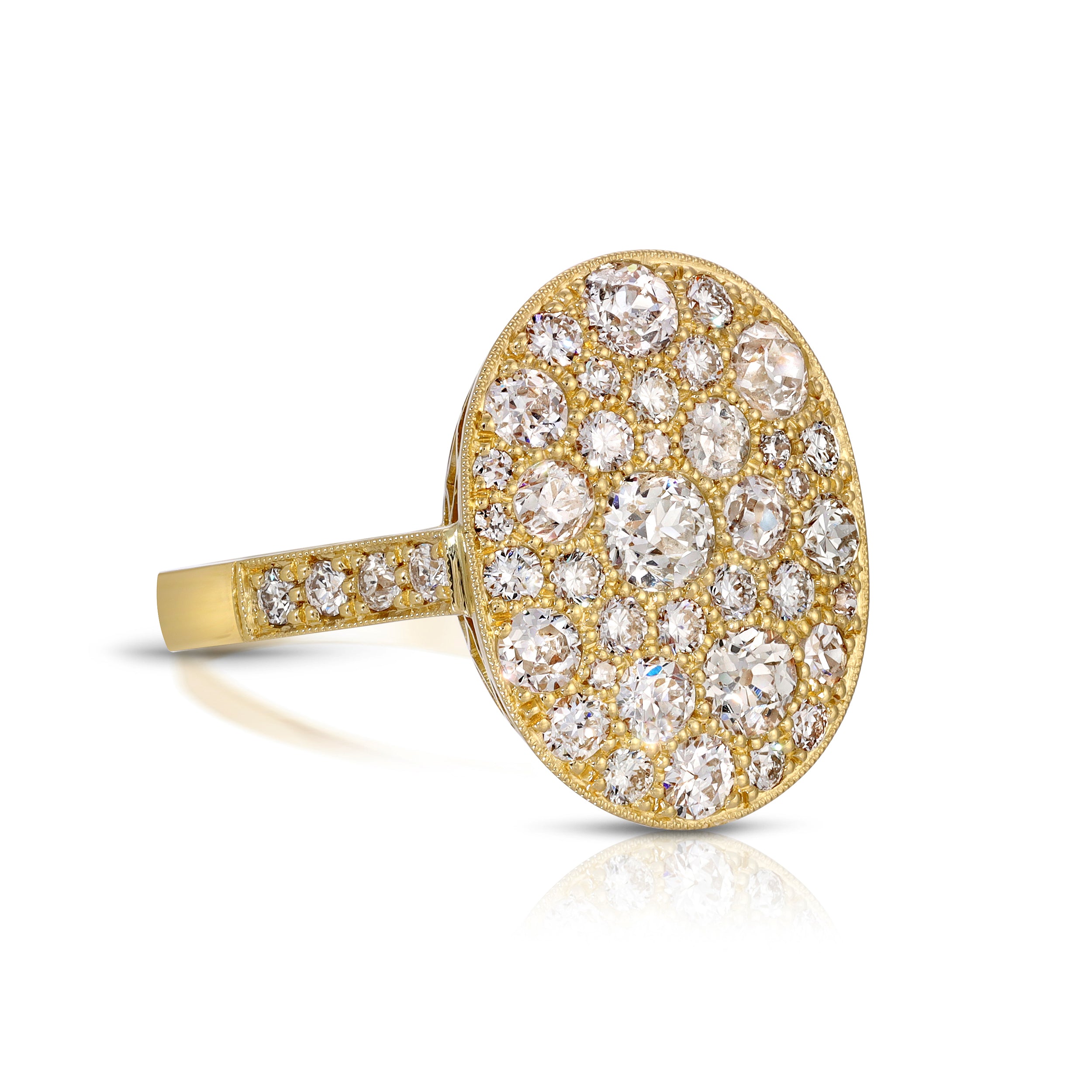 Single Stone Oval Cobblestone Ring