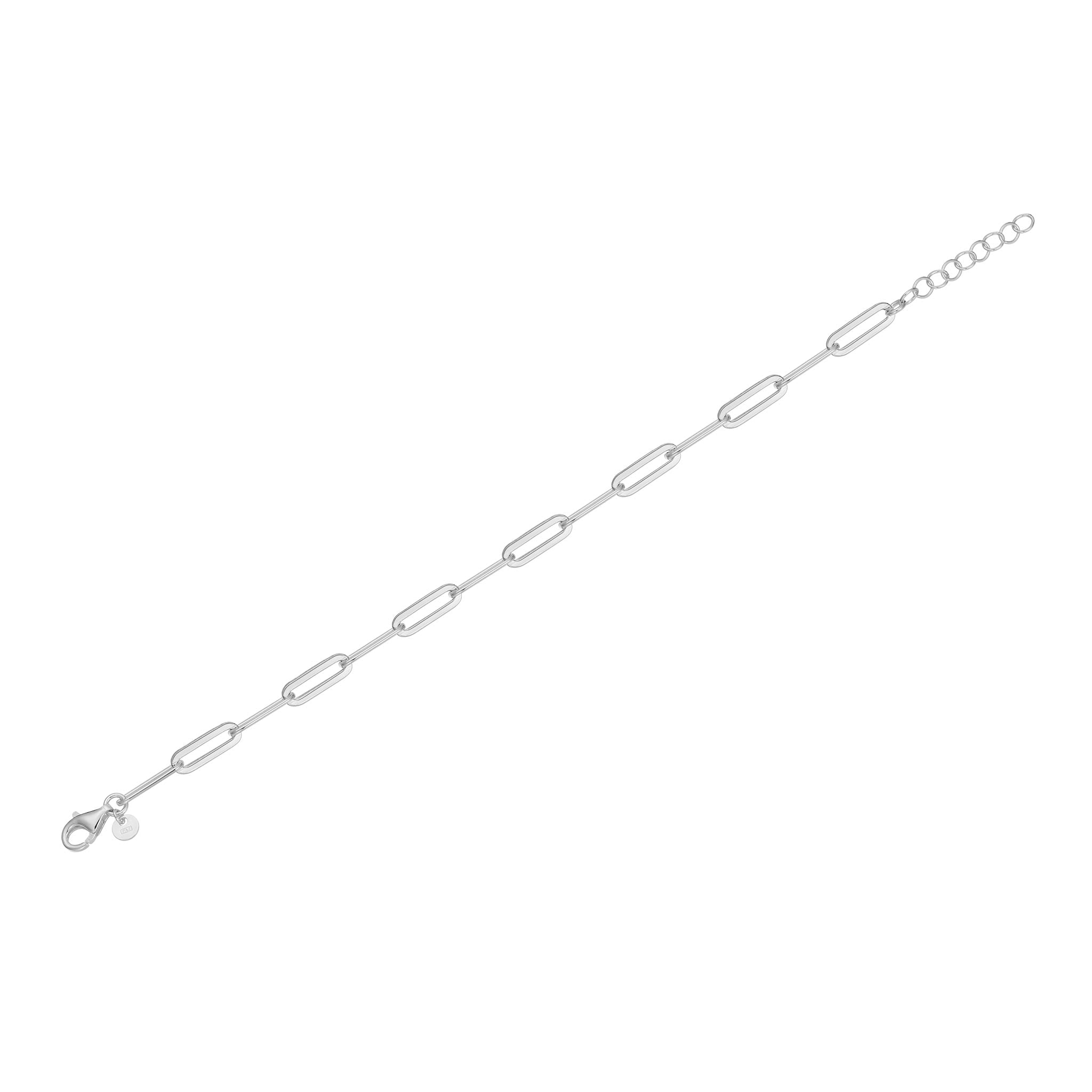 Charles Garnier Rhodium-Plated Sterling Silver 5mm Paperclip Chain Bracelet