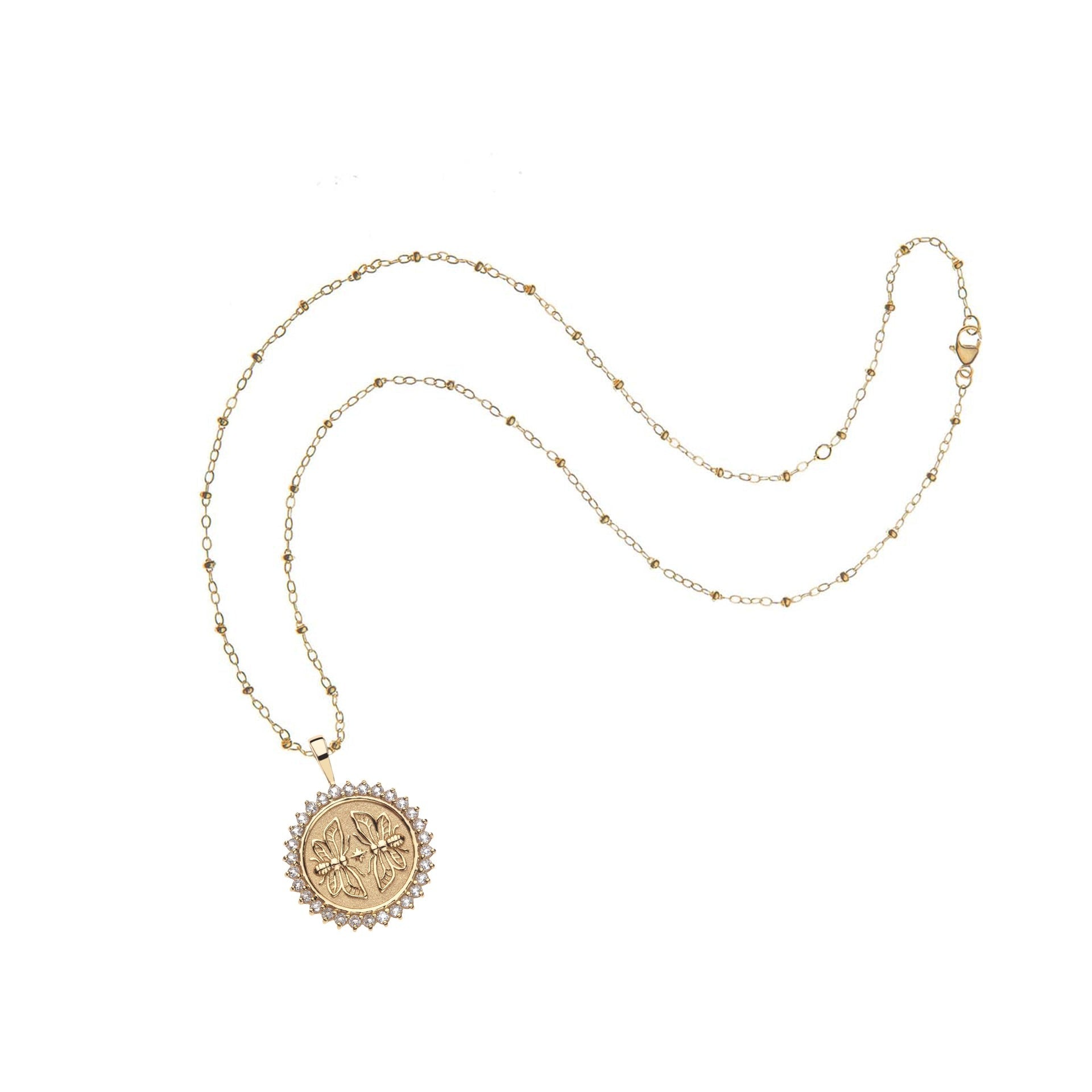 Jane Win SISTERS Forever Petite Embellished Coin Pendant Necklace