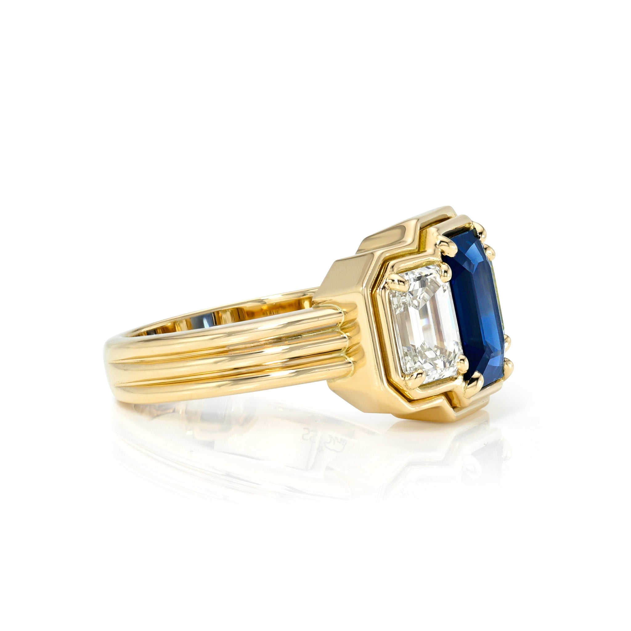 Single Stone Sapphire & Diamond Three-Stone Eleni Ring