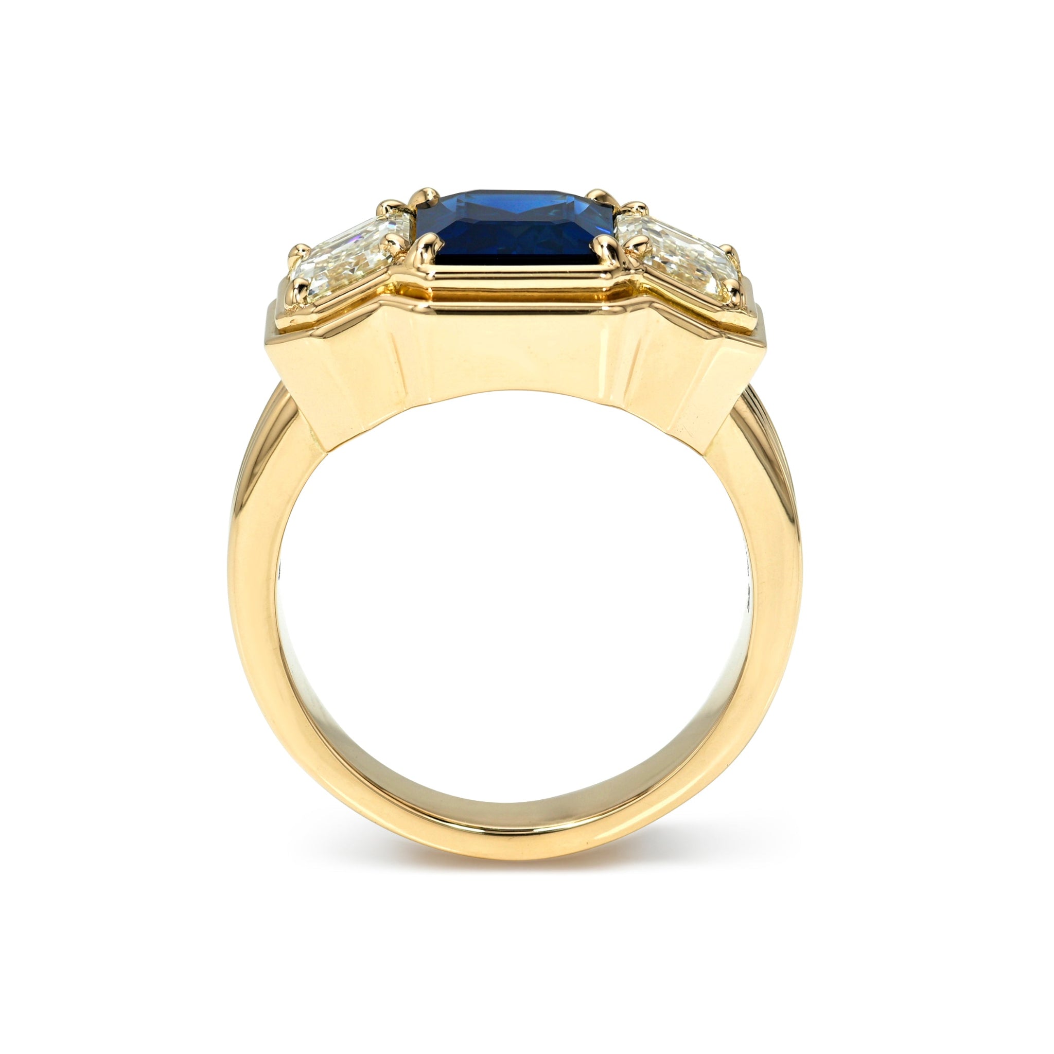 Single Stone Sapphire & Diamond Three-Stone Eleni Ring