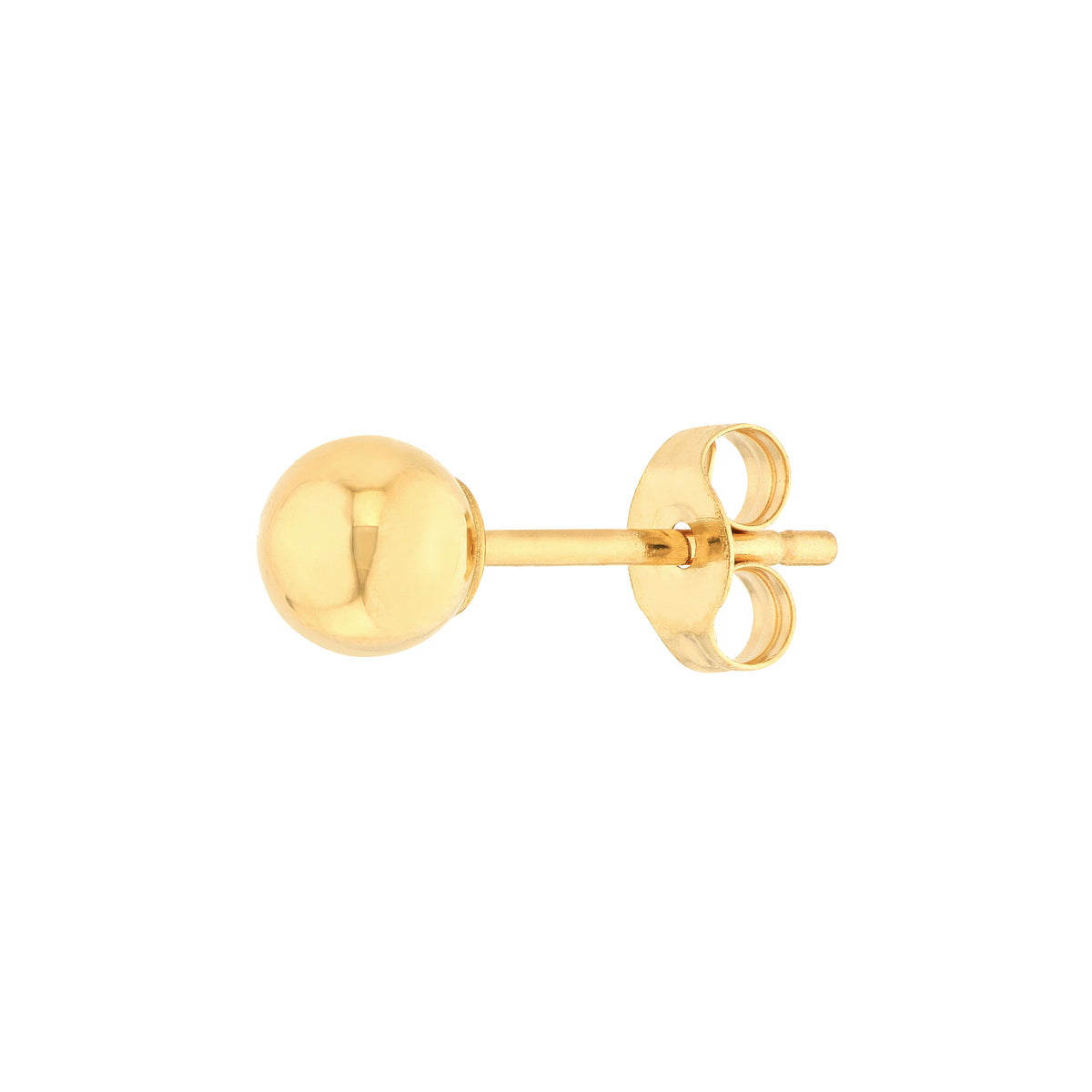 14K Yellow Gold 4mm Polished Ball Stud Earrings