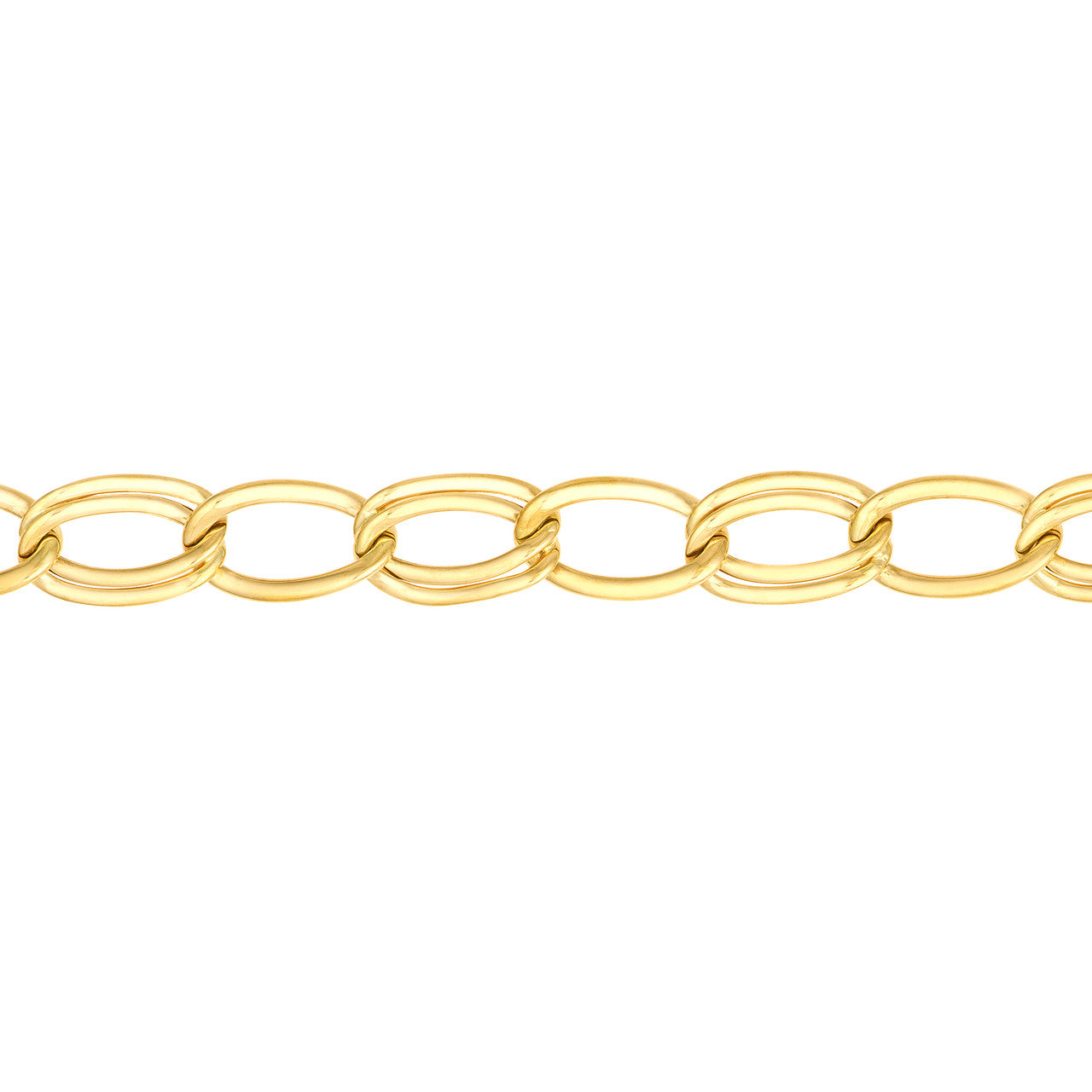 14K Yellow Gold Alternating Single & Double Link Bracelet
