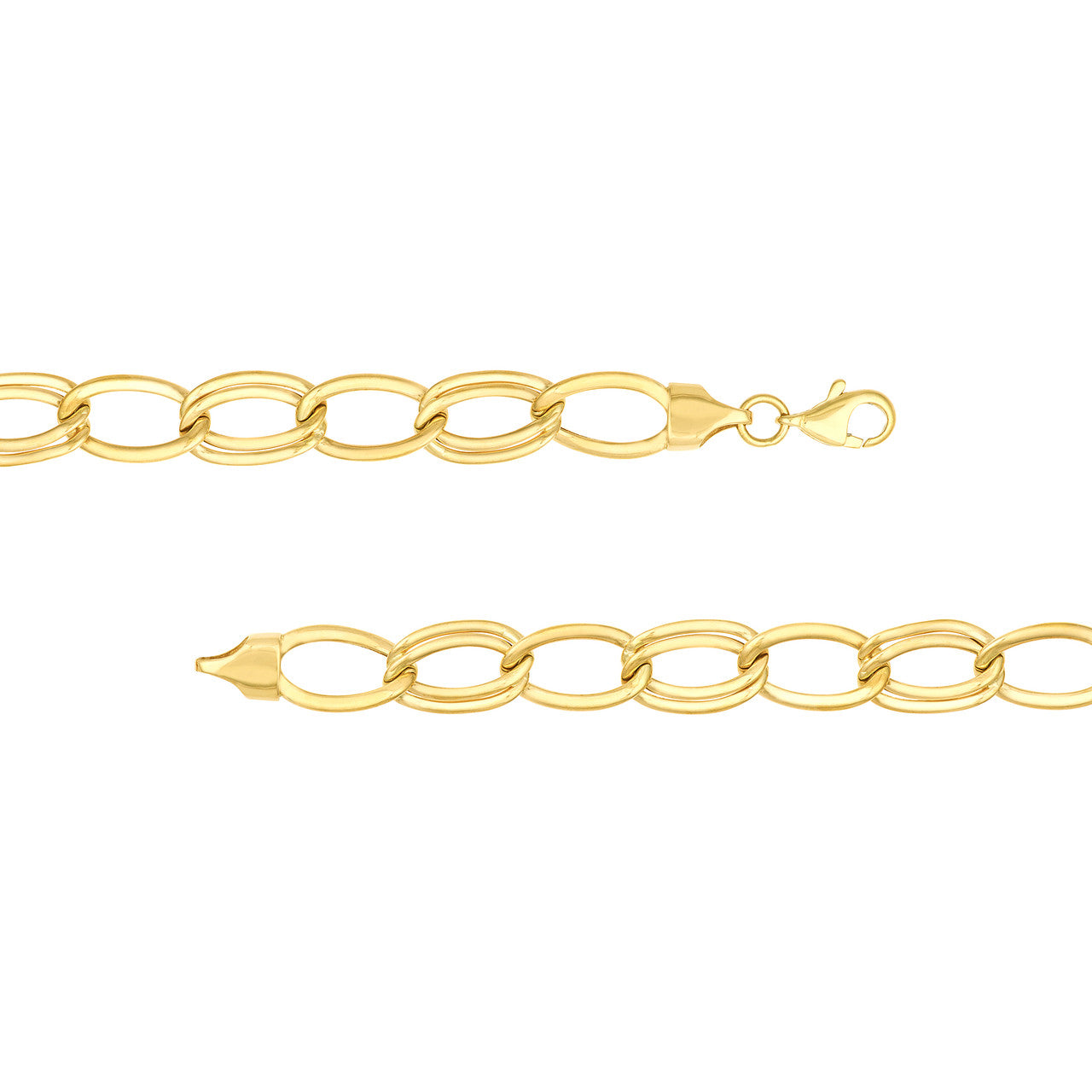 14K Yellow Gold Alternating Single & Double Link Bracelet