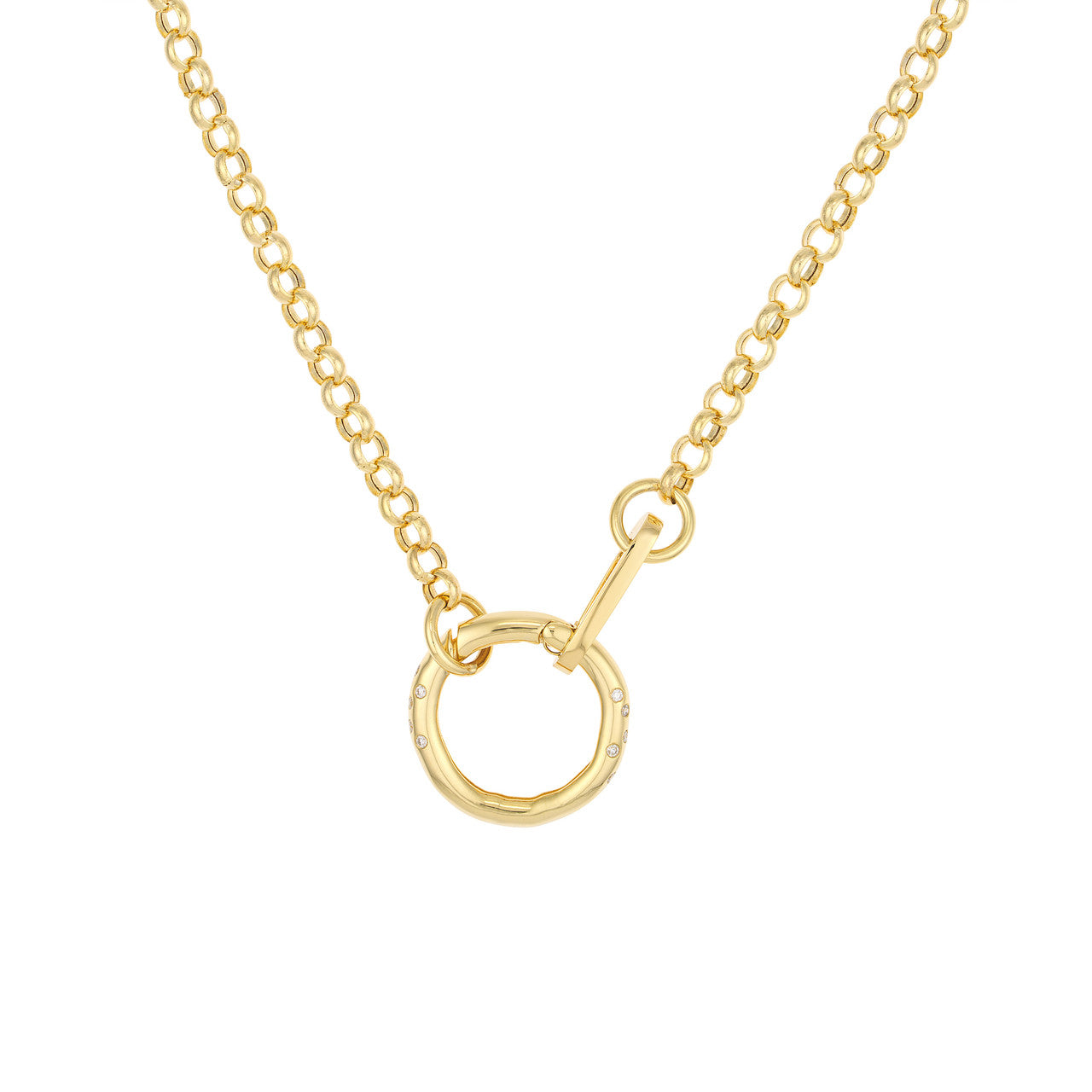 14K Yellow Gold Square Wire Push Clasp