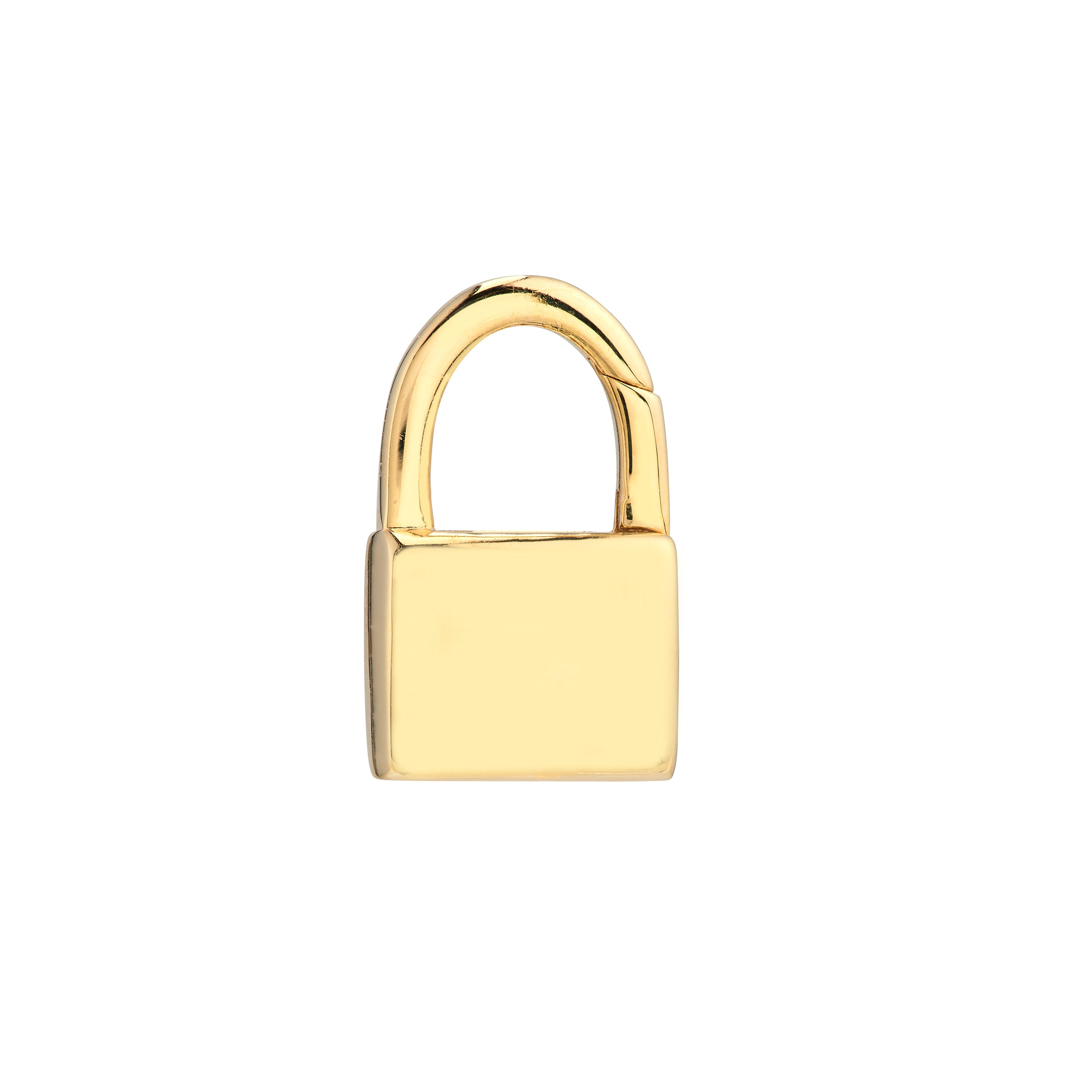 14K Yellow Gold Padlock Shaped Push Clasp