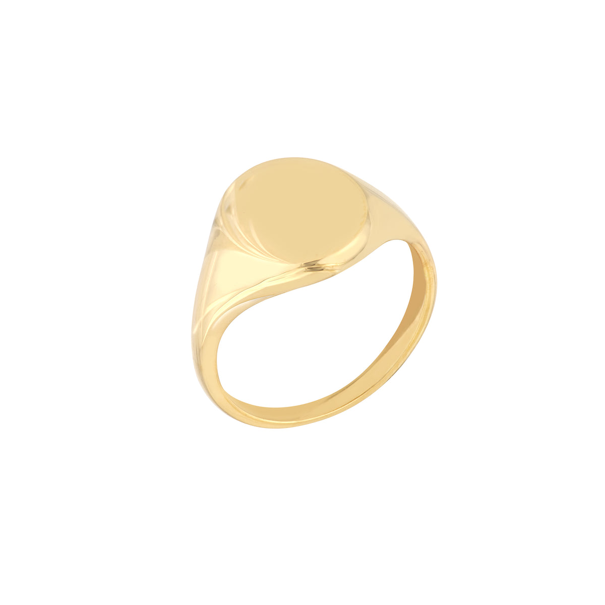 14K Yellow Gold 12.5x10.5mm Oval Signet Ring