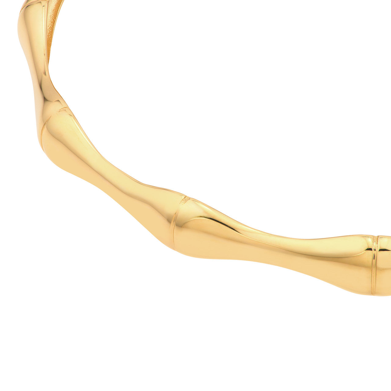 14K Yellow Gold Bamboo Style Bangle