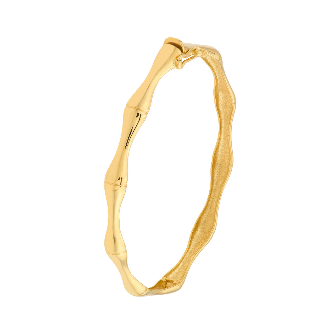 14K Yellow Gold Bamboo Style Bangle