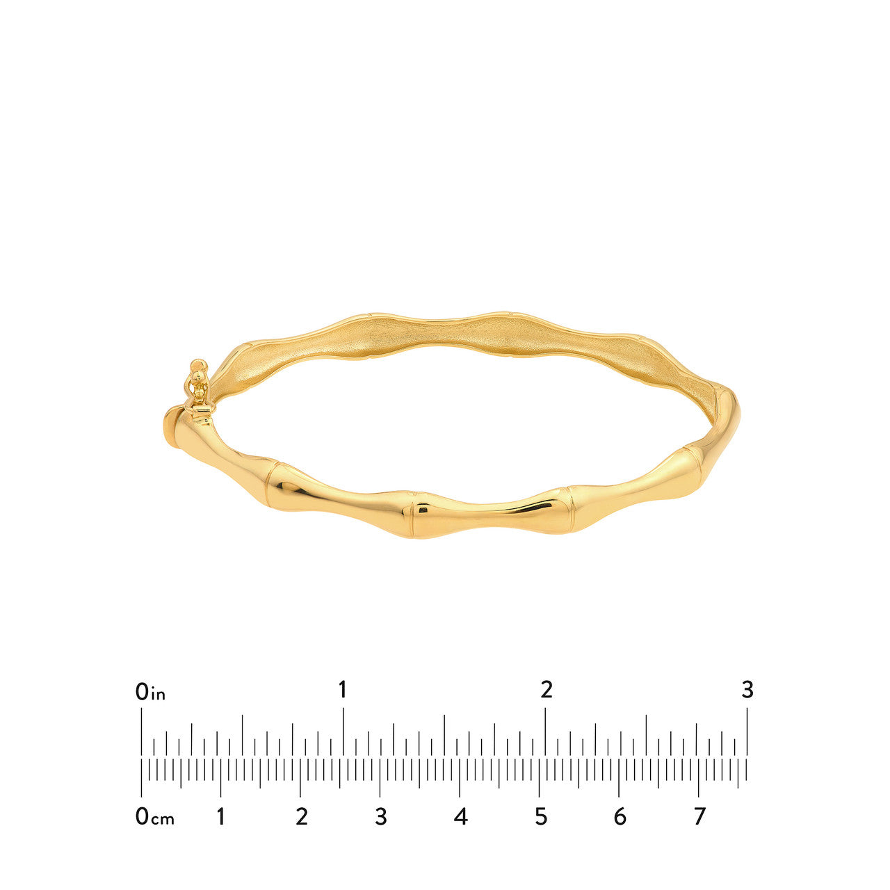 14K Yellow Gold Bamboo Style Bangle