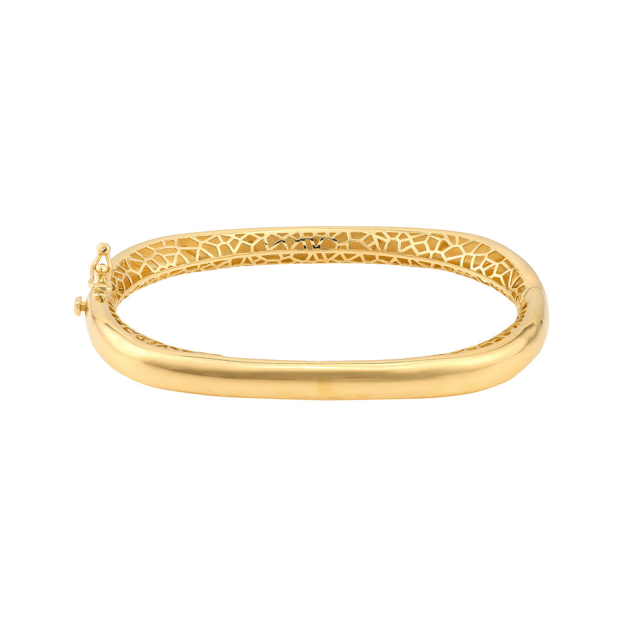 14K Yellow Gold Polished Semi Round Bangle