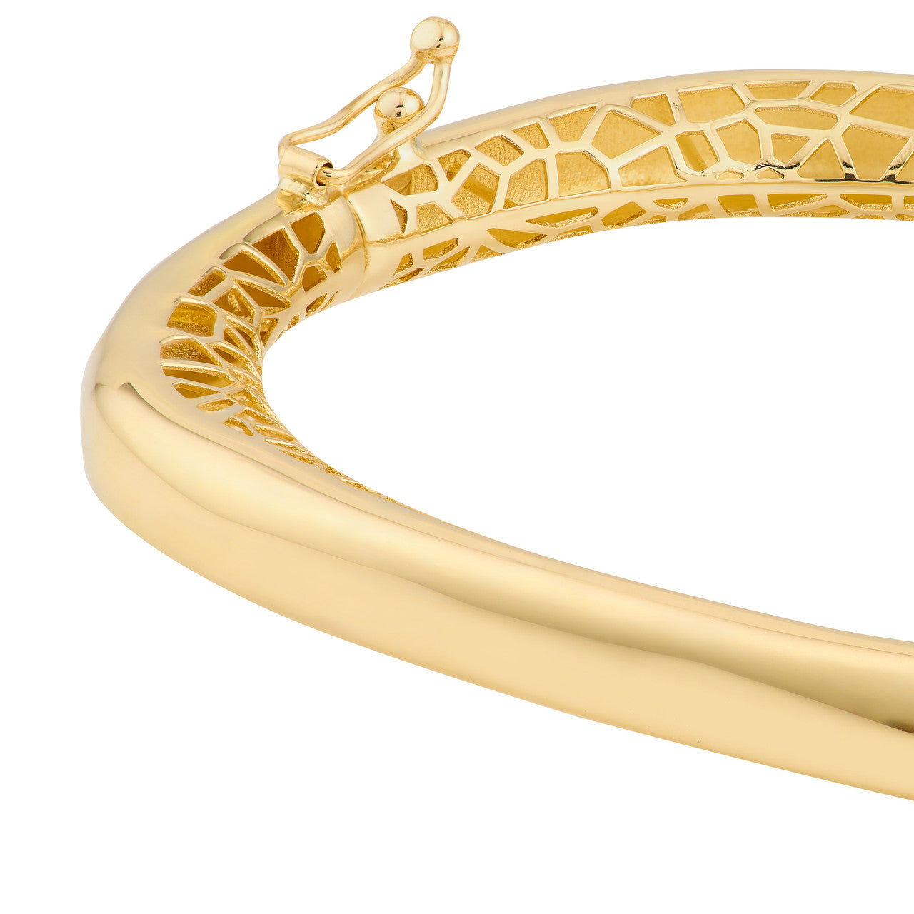 14K Yellow Gold Polished Semi Round Bangle