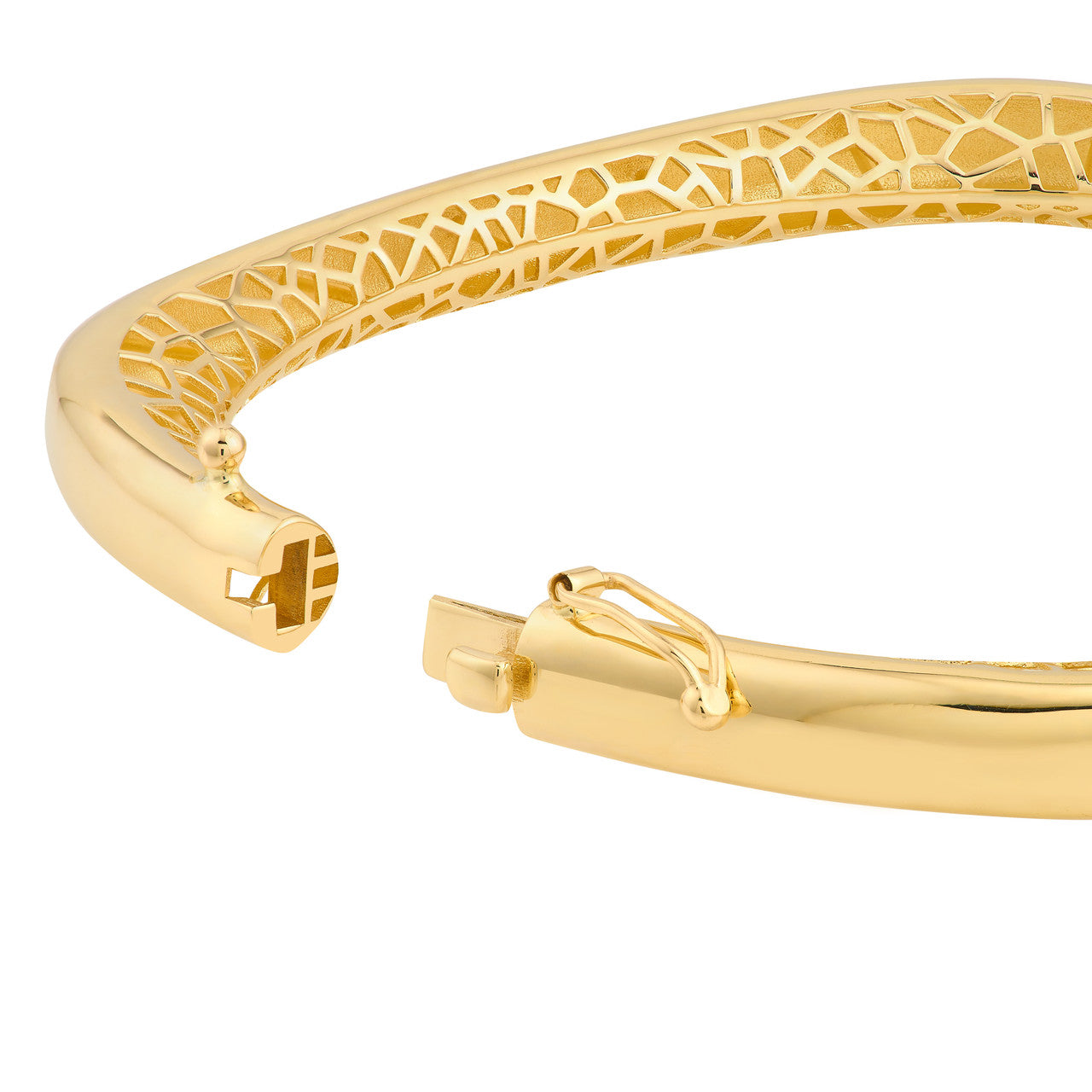 14K Yellow Gold Polished Semi Round Bangle