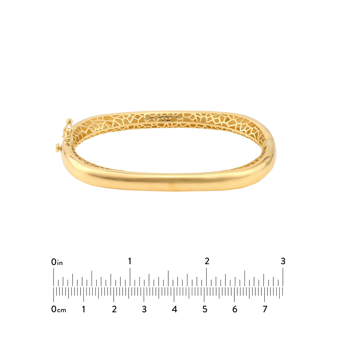 14K Yellow Gold Polished Semi Round Bangle