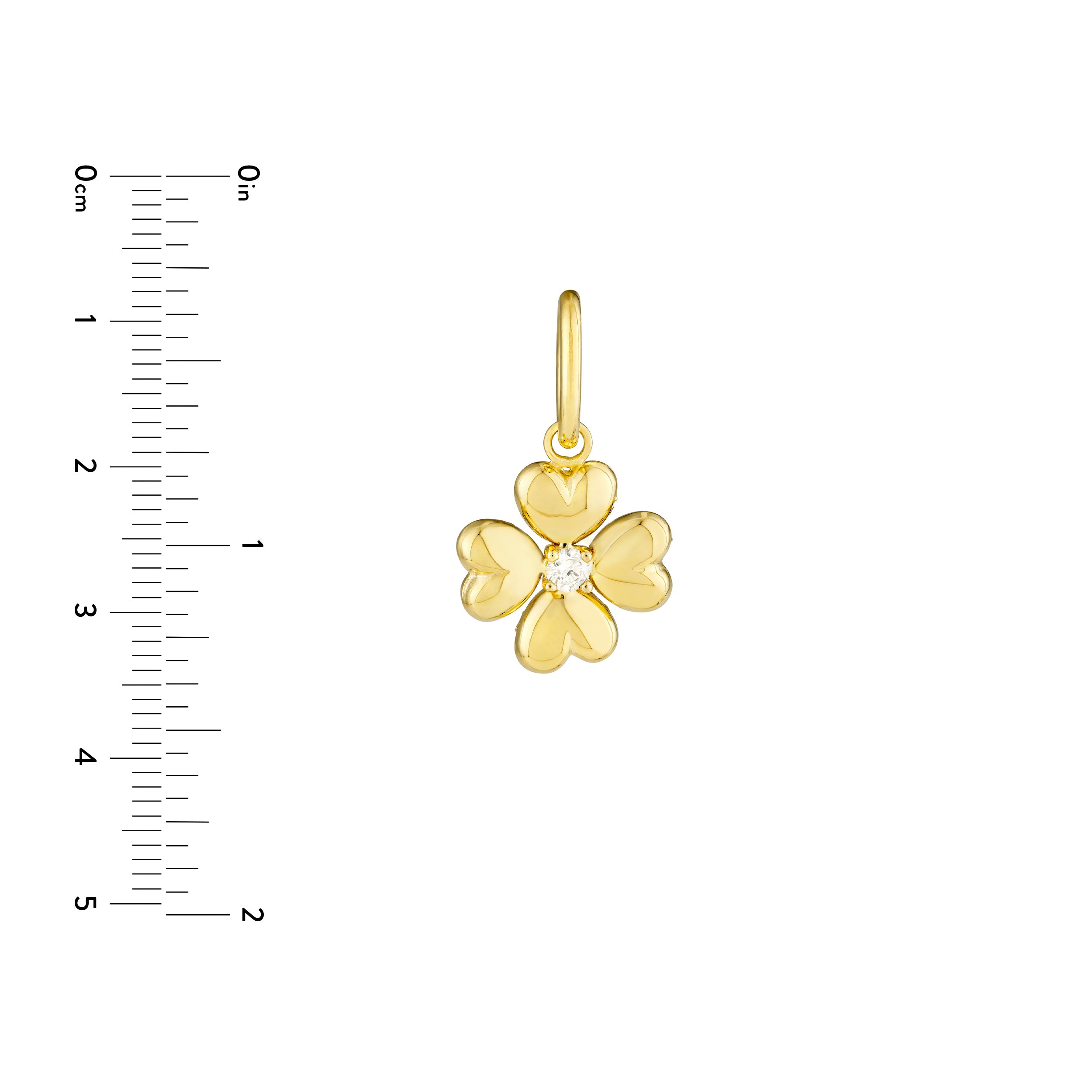 Diamond 14K Yellow Gold Puff Flower Charm