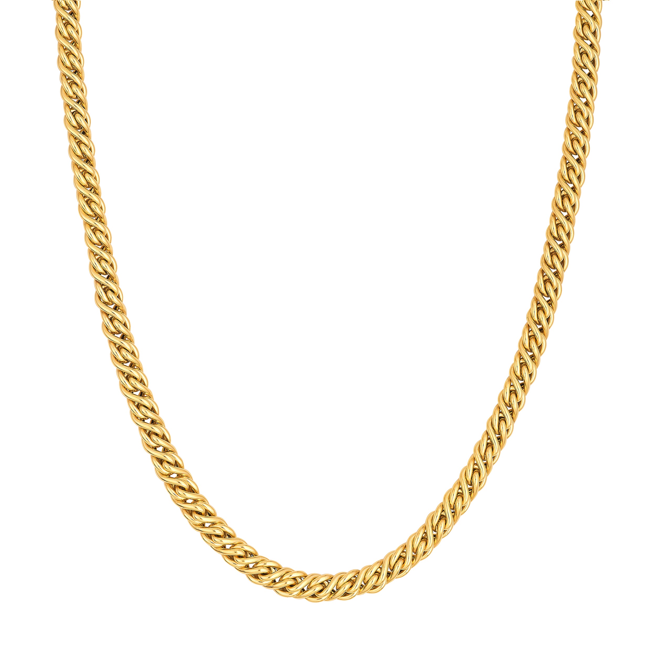 14K Yellow Gold Byzantine Twisted Chain Necklace 18"