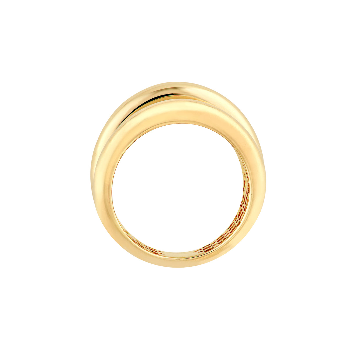 14K Yellow Gold 3 Row Cuff Ring