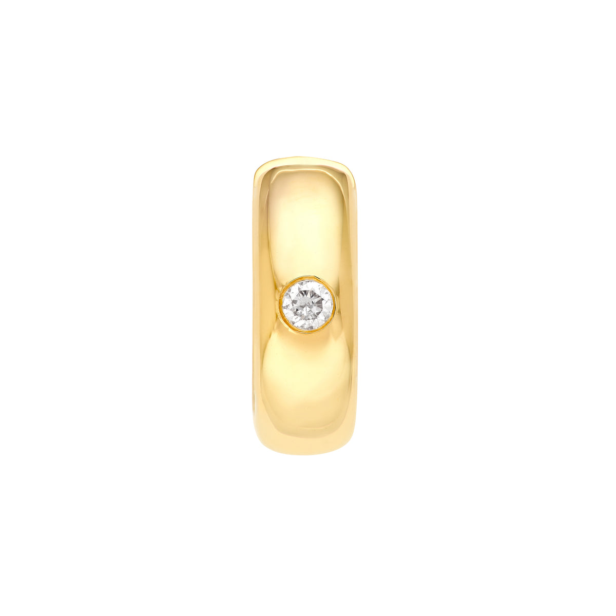Diamond 14K Yellow Gold 13mm Mini Hoop Earrings