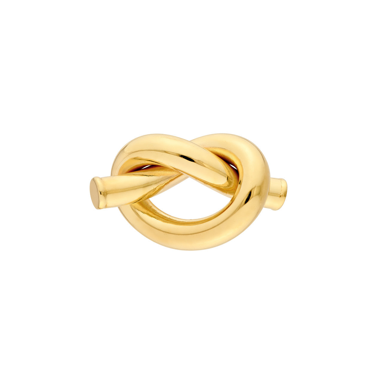 14K Yellow Gold 2mm Tube Love Knot Stud Earrings
