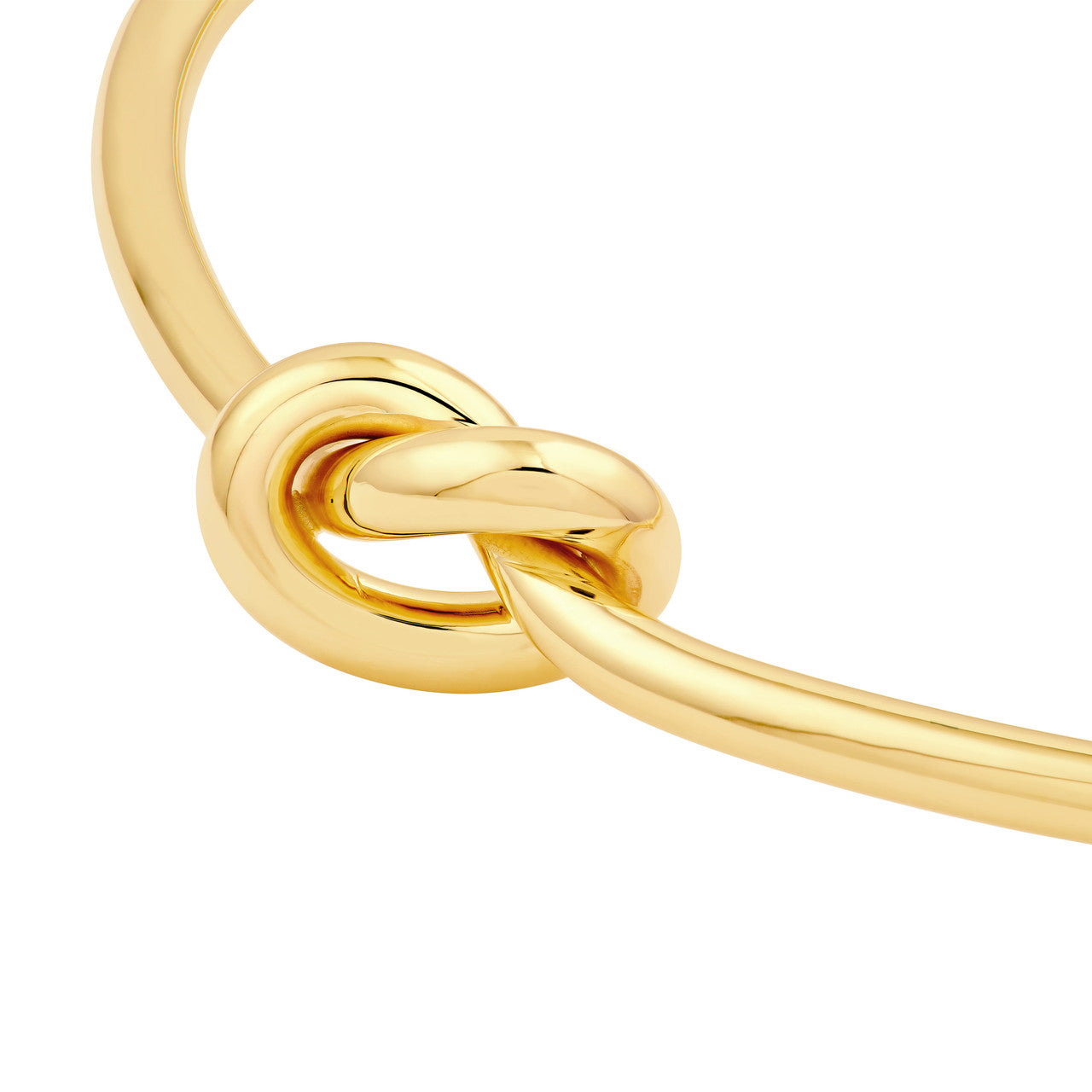 14K Yellow Gold 3mm Love Knot Tube Bangle