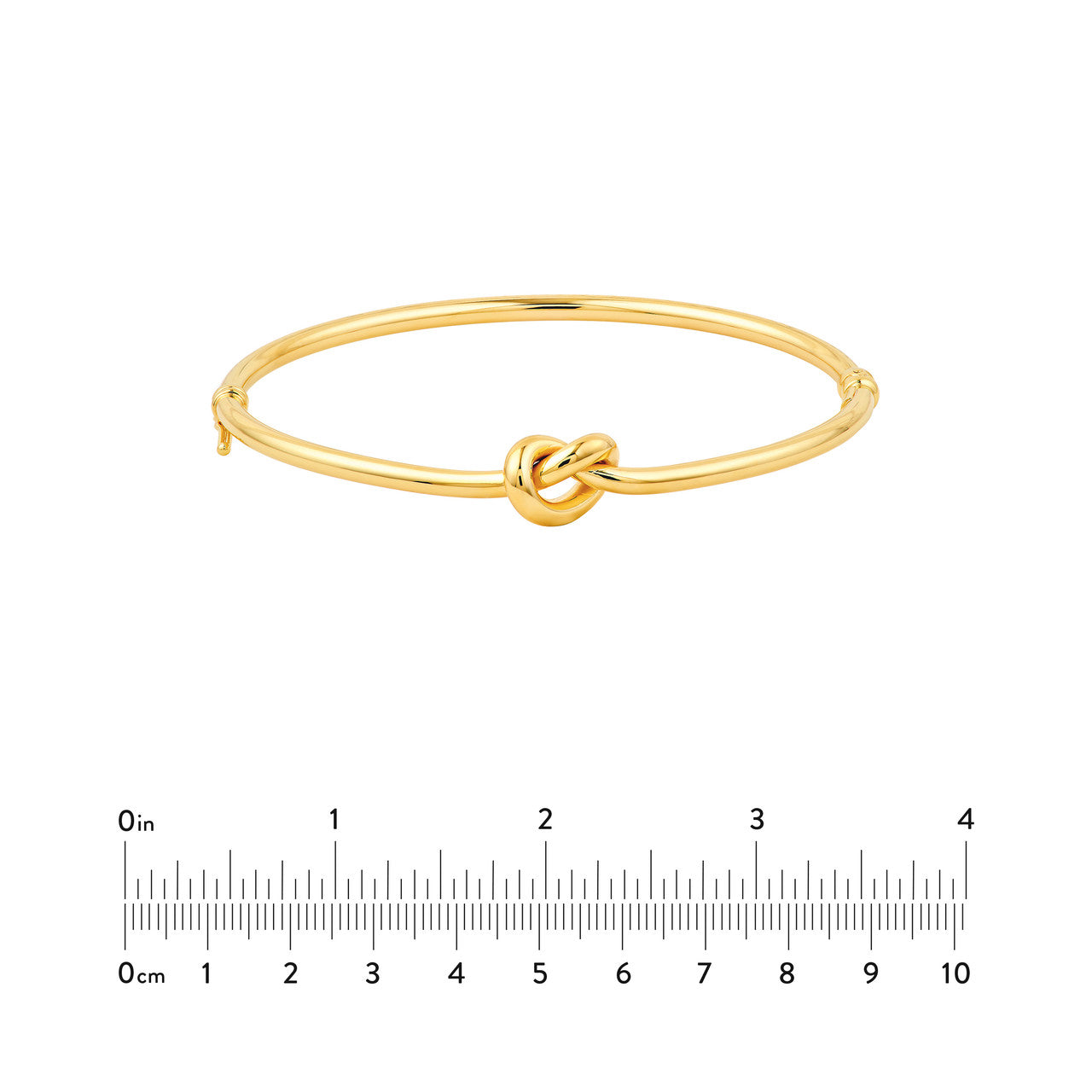 14K Yellow Gold 3mm Love Knot Tube Bangle