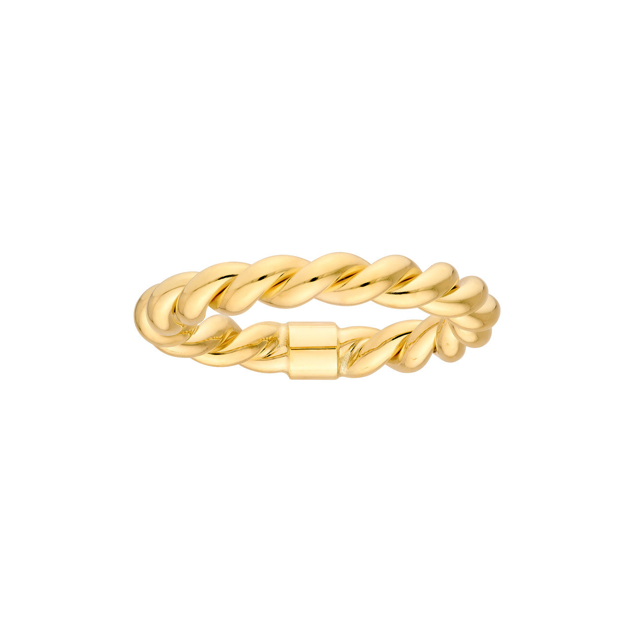 14K Yellow Gold Double Twist Polished Tube Band