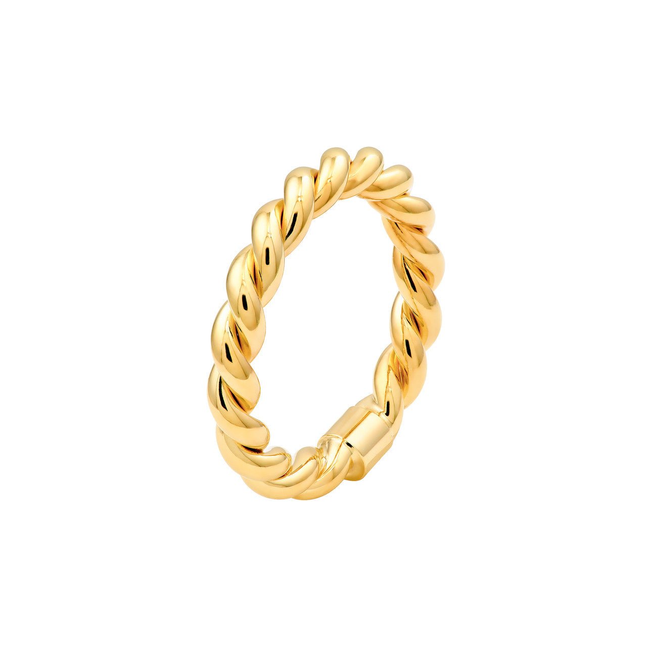 14K Yellow Gold Double Twist Polished Tube Band