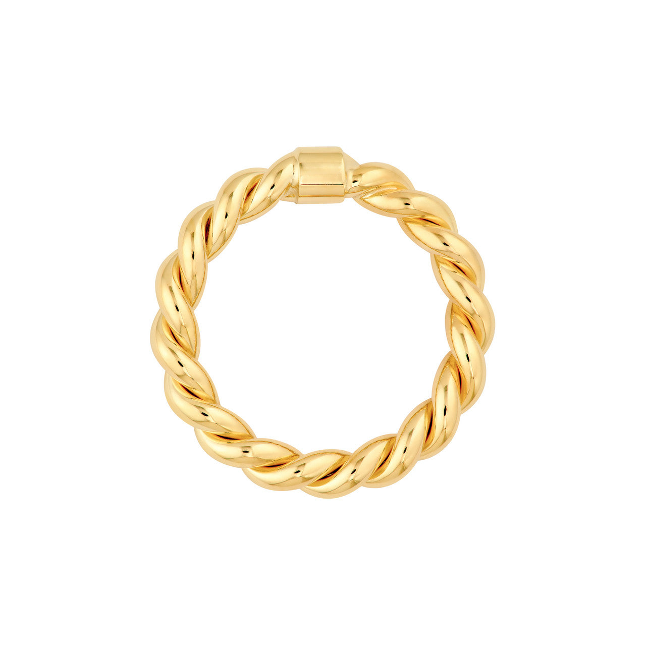 14K Yellow Gold Double Twist Polished Tube Band