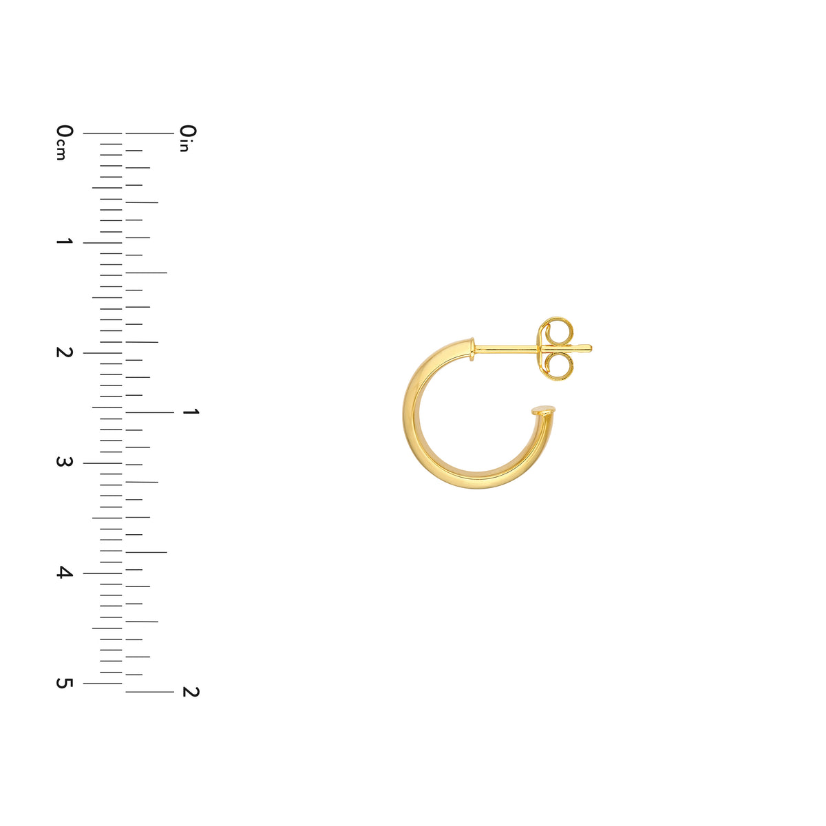 14K Yellow Gold 10mm D-Tube Open Hoop Earrings