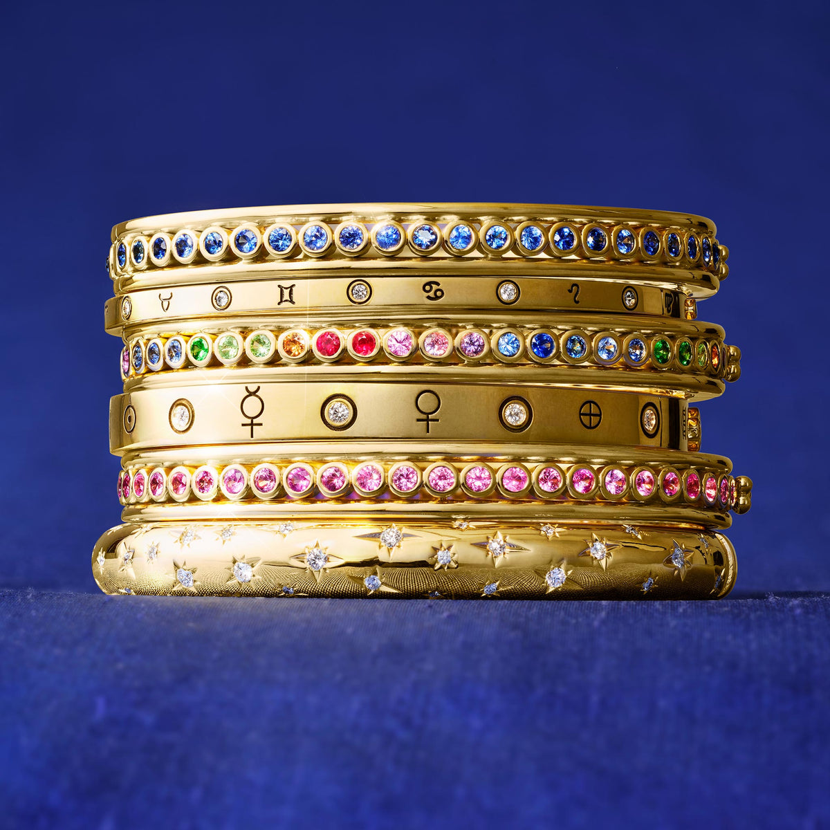 Temple St. Clair Eternity Blue Sapphire Bangle Bracelet, Temple St. Clair Small Astrid Bangle Bracelet