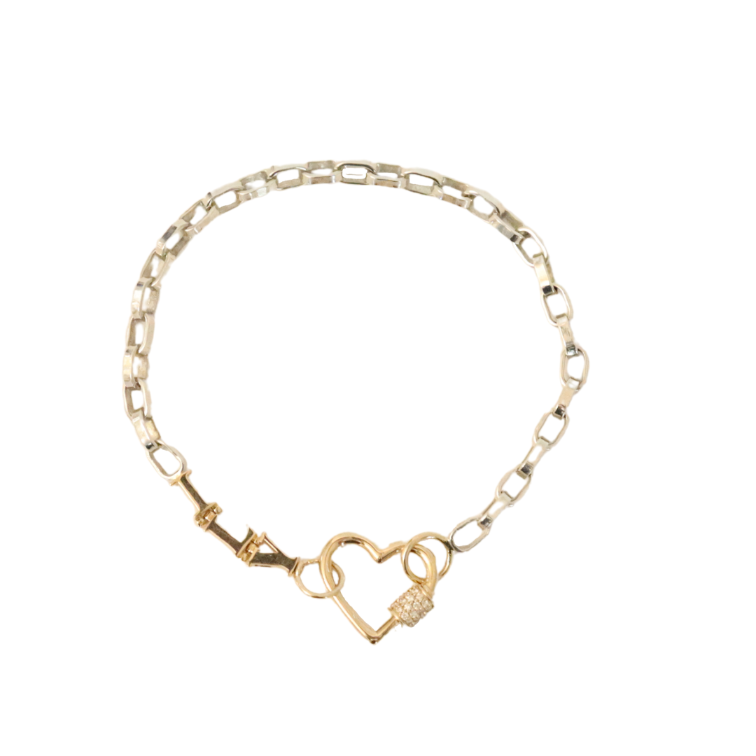 Marla Aaron Silver & 14K Gold “ILY” Talking Chain Bracelet