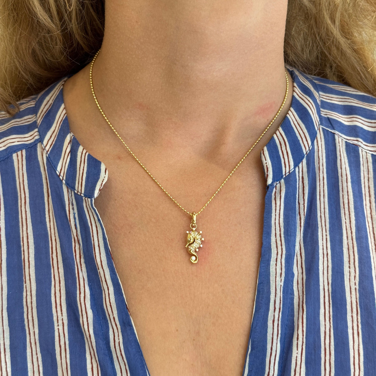 Temple St. Clair Diamond Seahorse Pendant