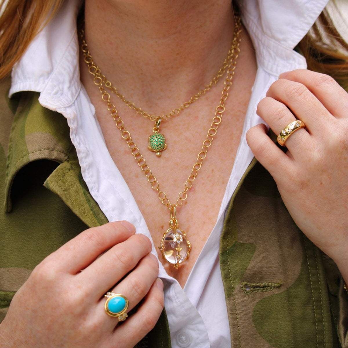 Temple St. Clair Emerald & Diamond Turtle Locket