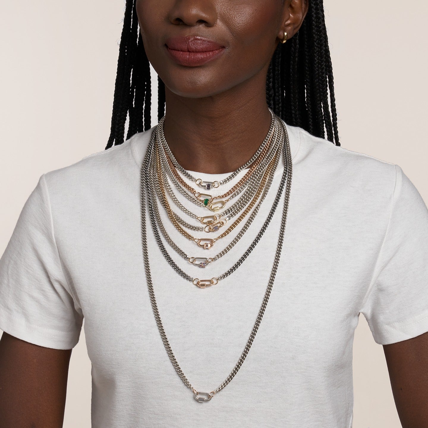 Marla Aaron Silver Heavy Curb Chain Necklace