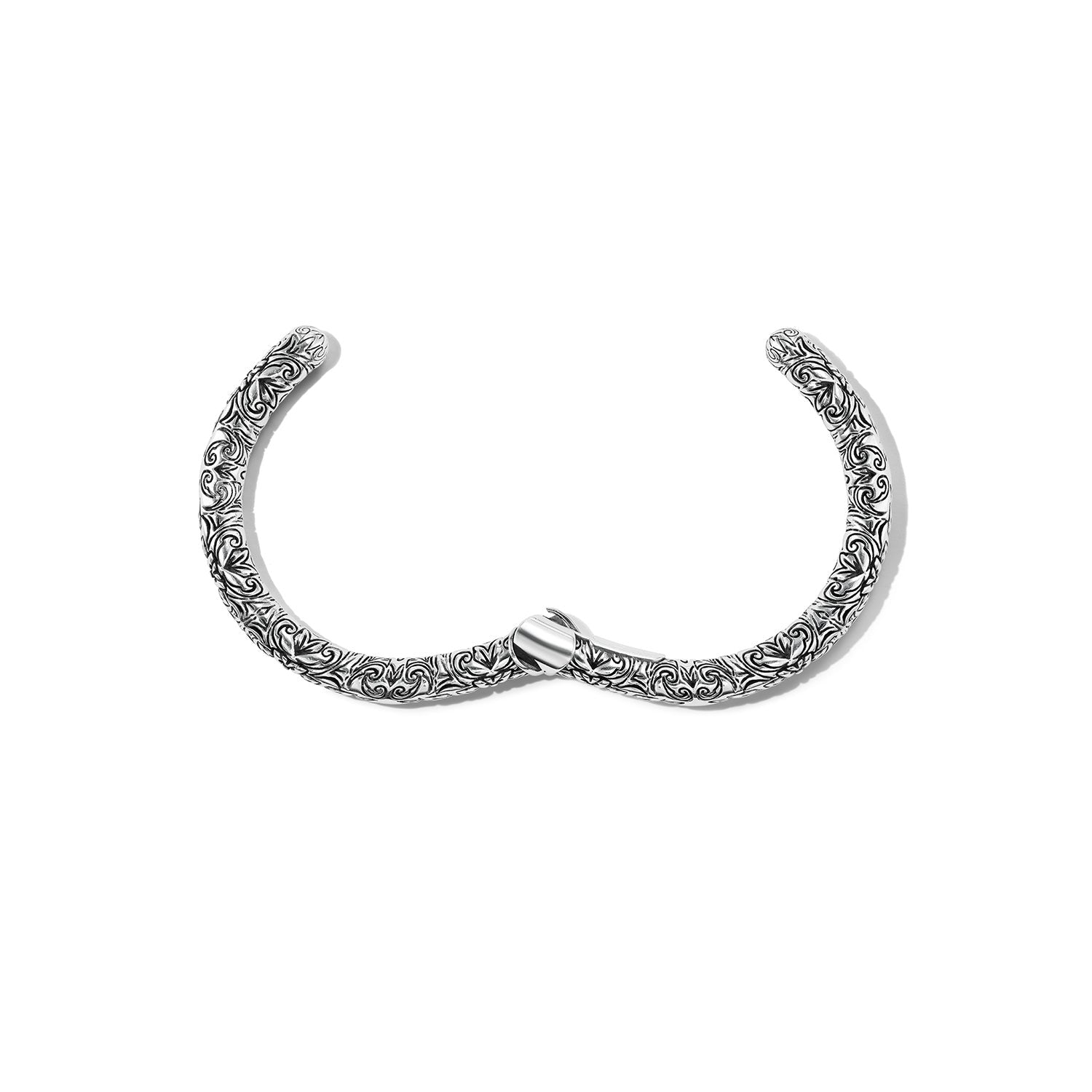 Marla Aaron Silver Embossed Hinged Cuffling Bangle