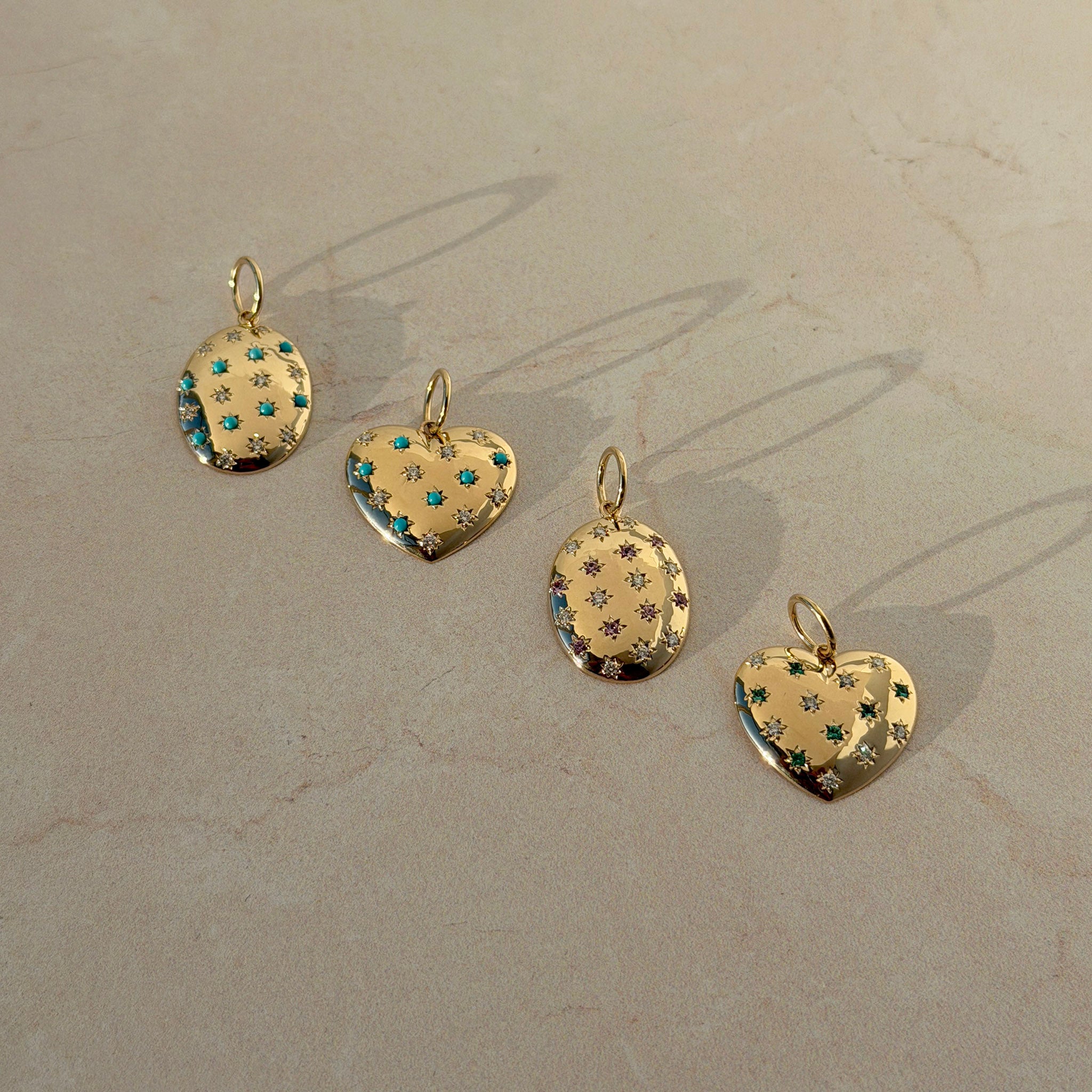 Emerald & Diamond 14K Yellow Gold Heart Pendant