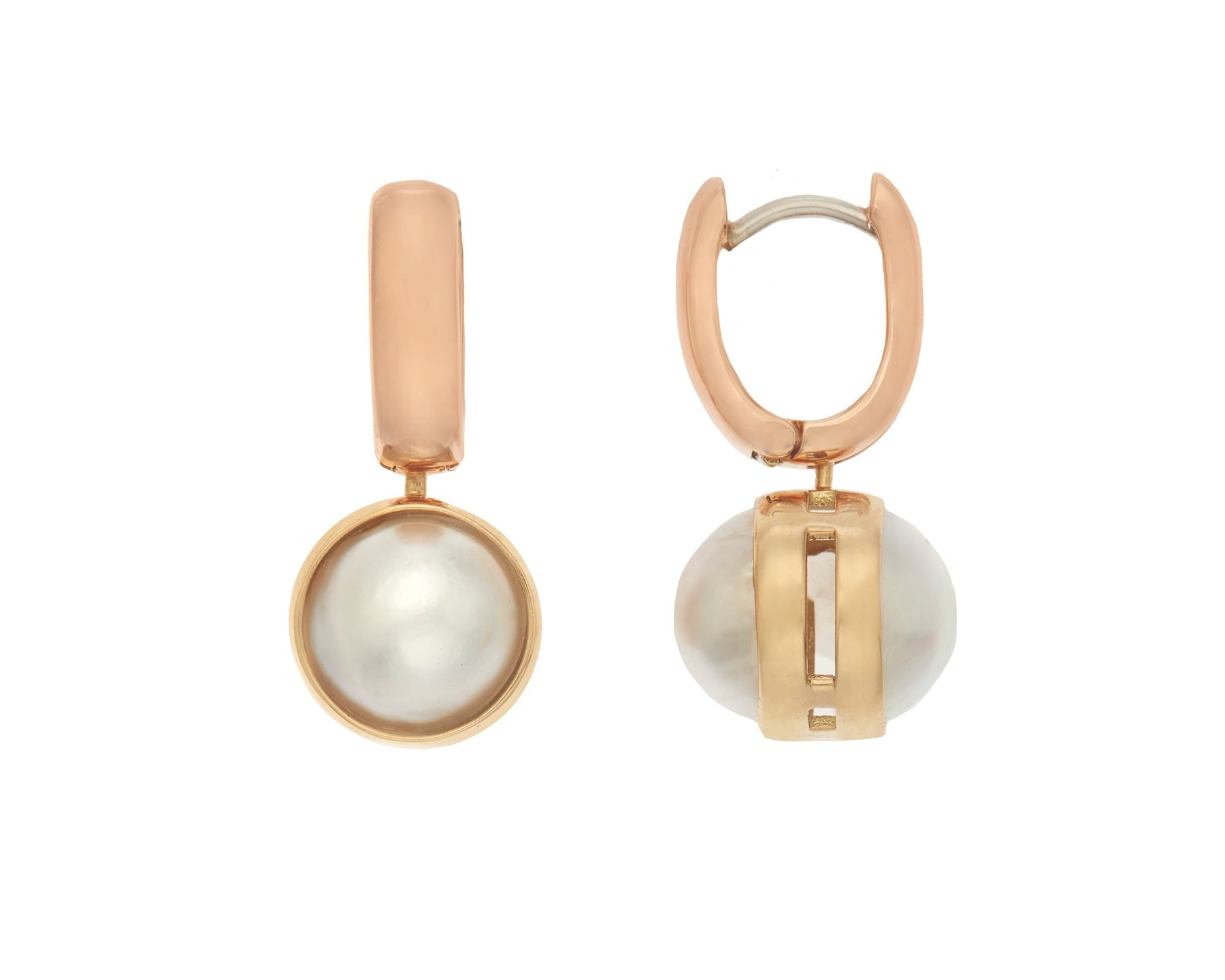 Marla Aaron 18K Gold Pearl Drop Lozenge Earring Charms