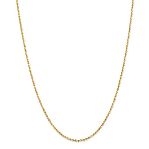 14K Yellow Gold 2mm Rope Chain Necklace