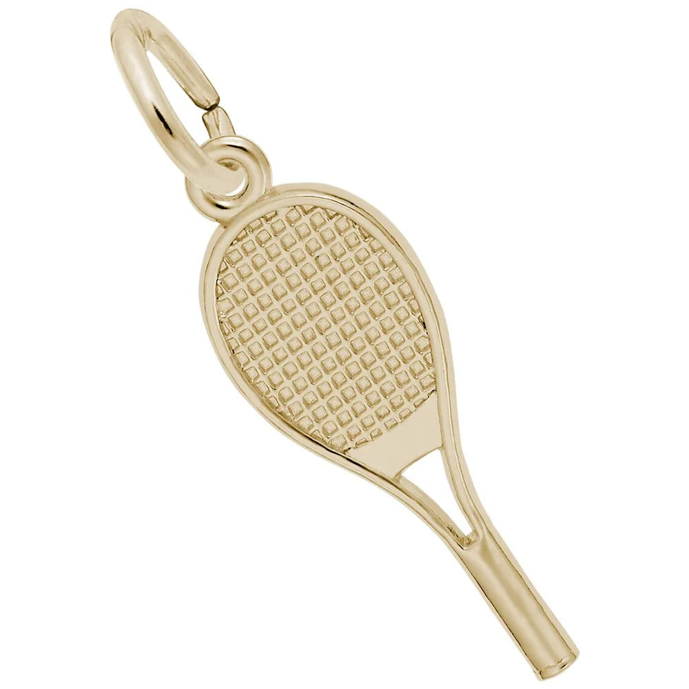14K Yellow Gold Small Tennis Racquet Charm
