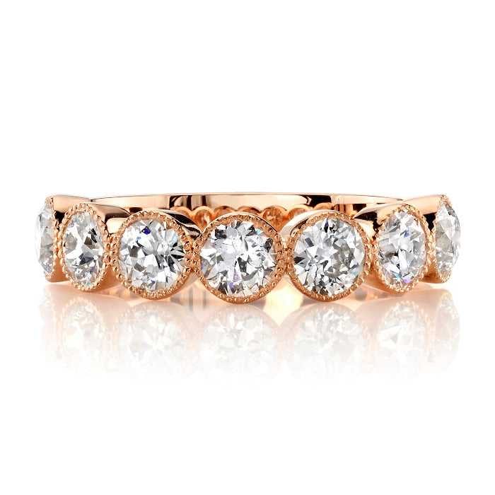 Single Stone 18K Rose Gold Large Gabby Half Band